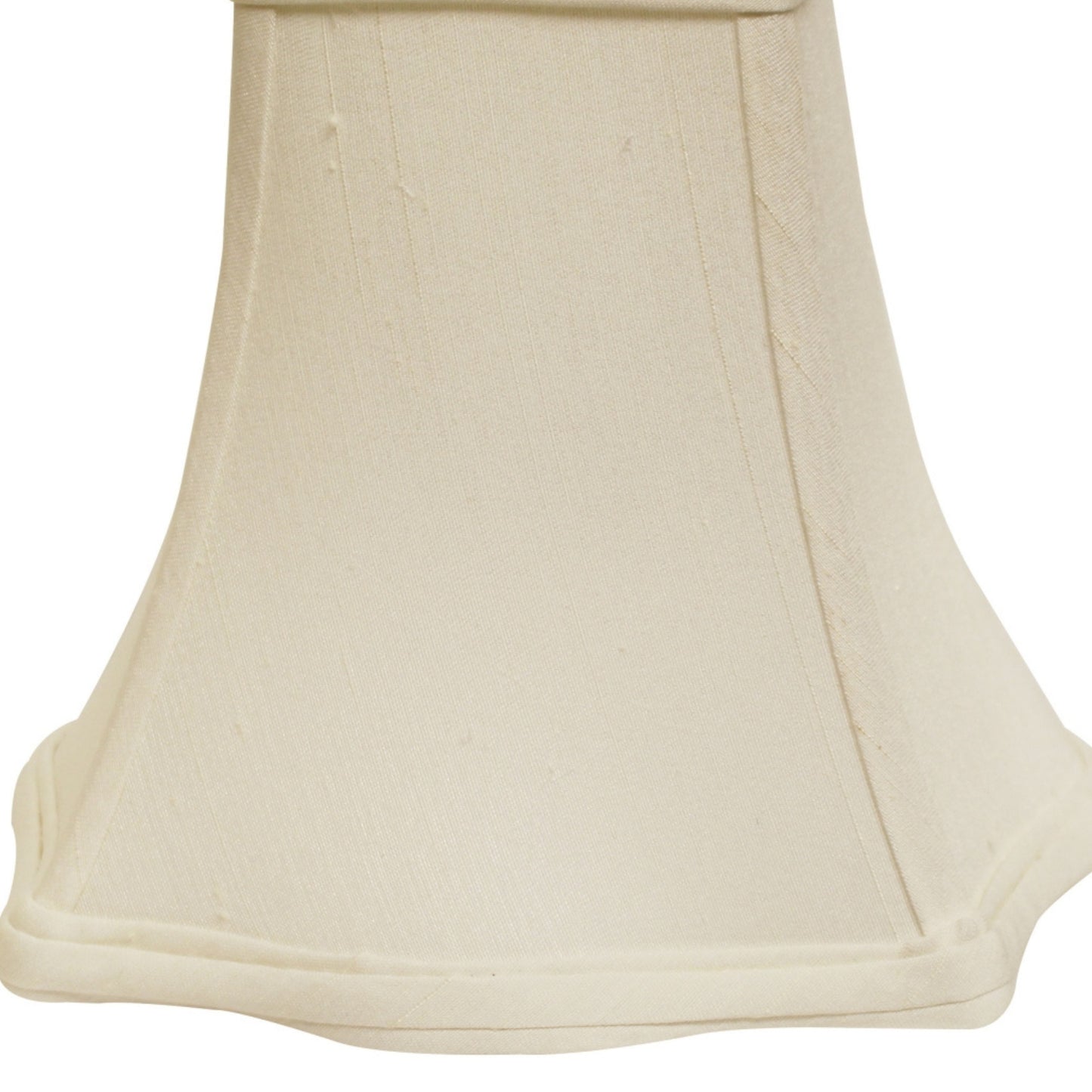 Cream fabric bell lampshade with decorative trim detail