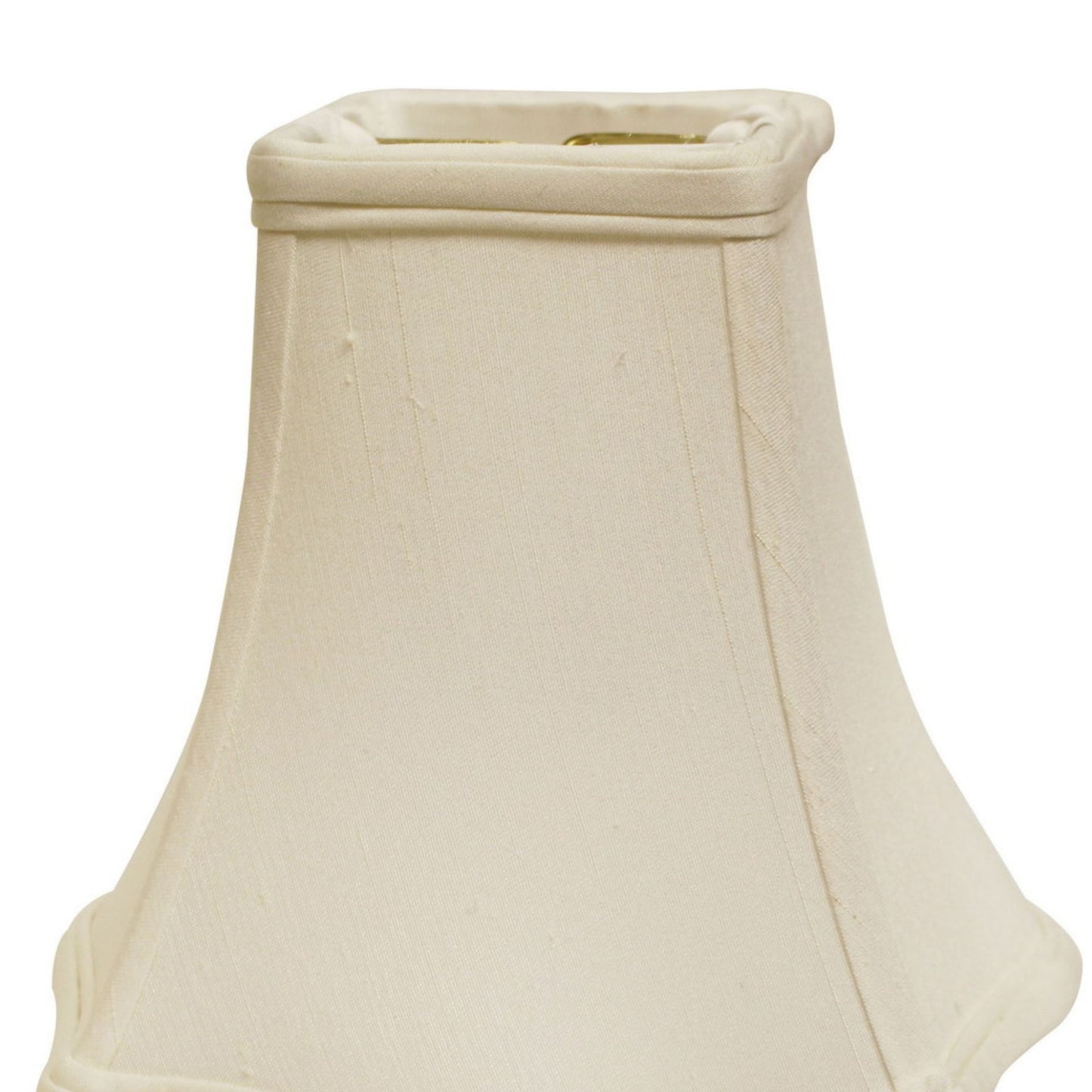 Cream linen empire lampshade with gold bulb clip fitting