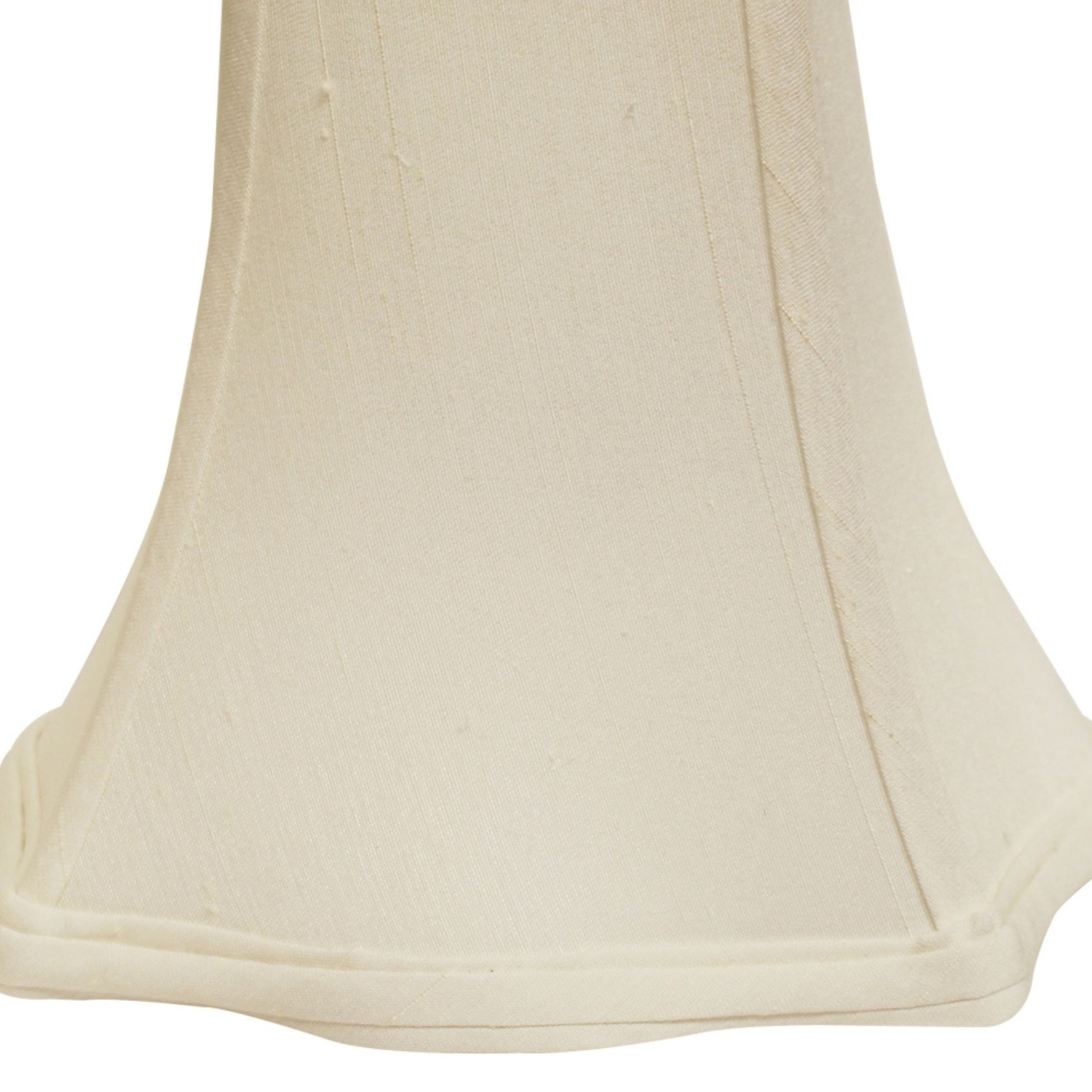 Cream bell lampshade crafted from textured linen fabric providing a soft light diffusion