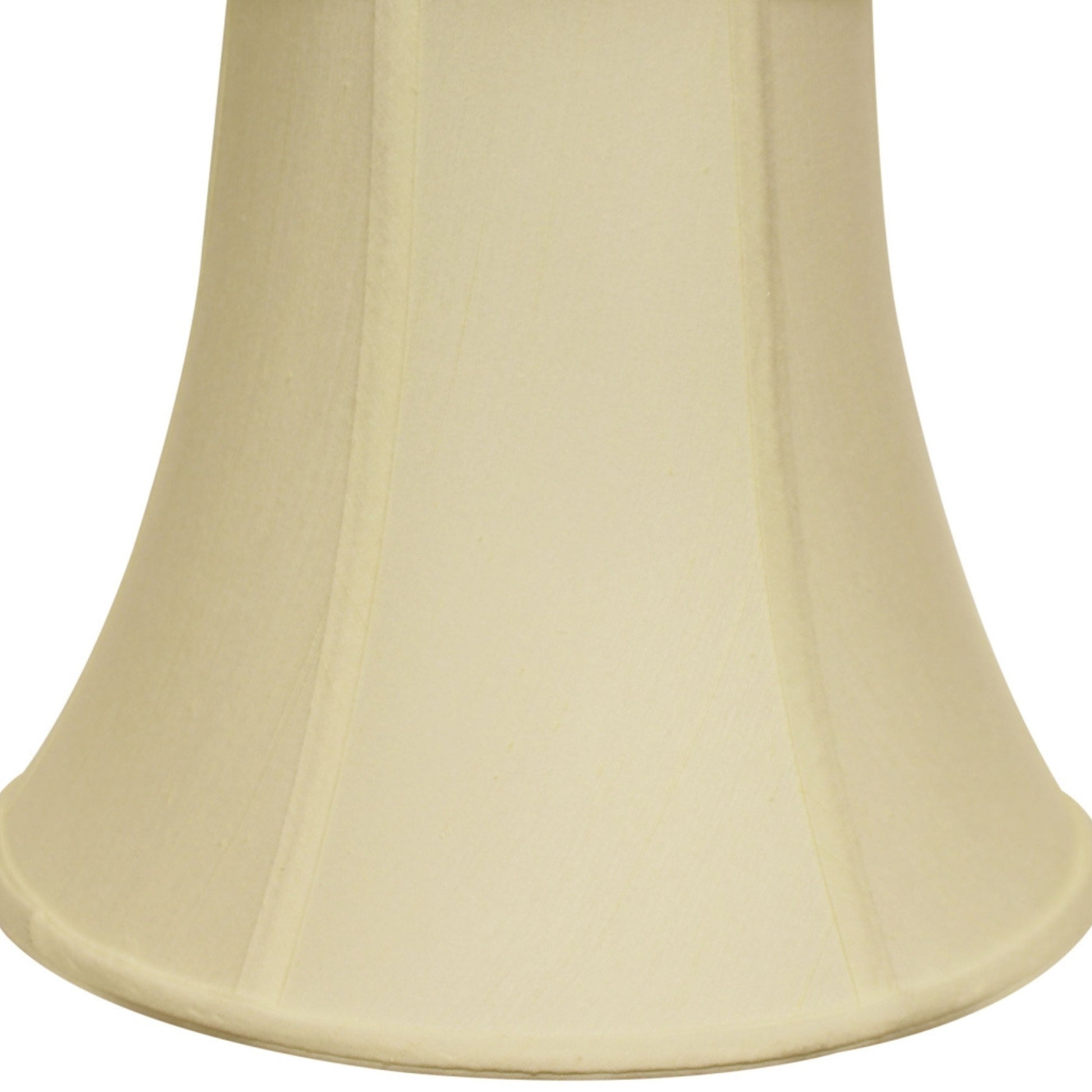 Bell shaped cream linen lampshade with subtle vertical seams perfect for accent lighting