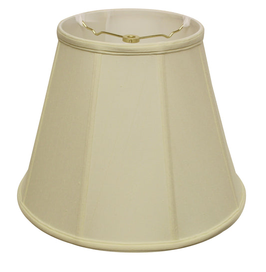 Cream fabric bell lampshade with pleated design and gold spider fitter
