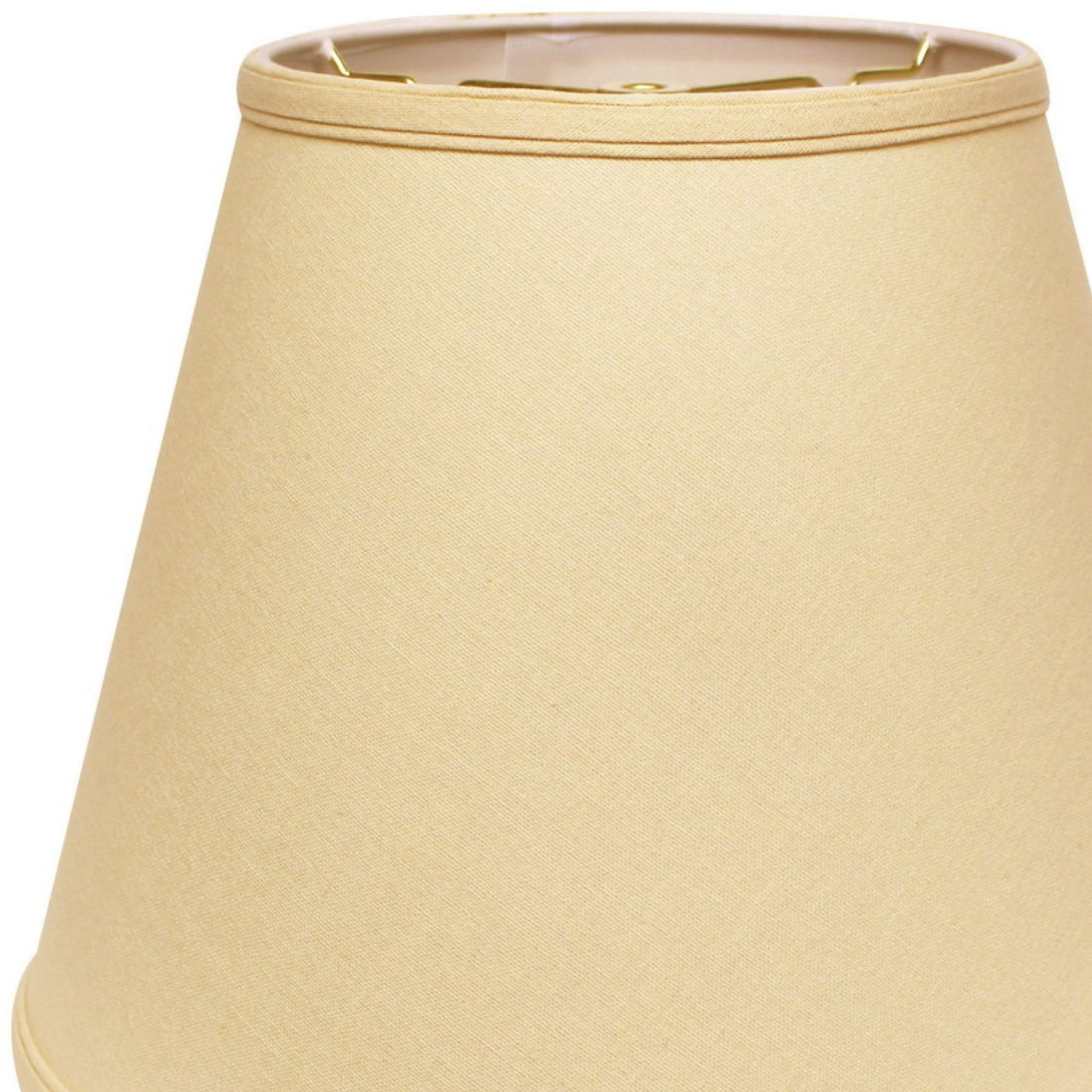 Cream empire lampshade with textured fabric and brass trim