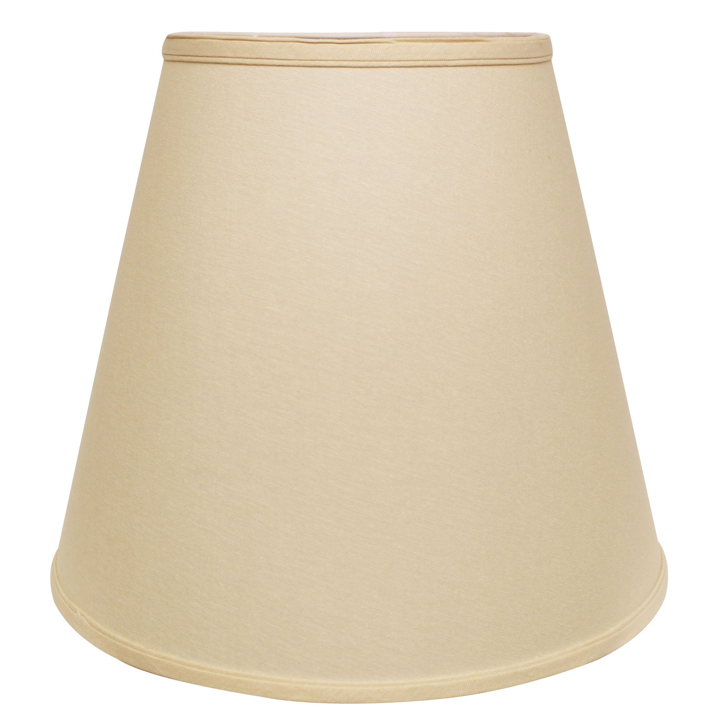 Bell shaped cream fabric lampshade with double trim perfect for table lamps
