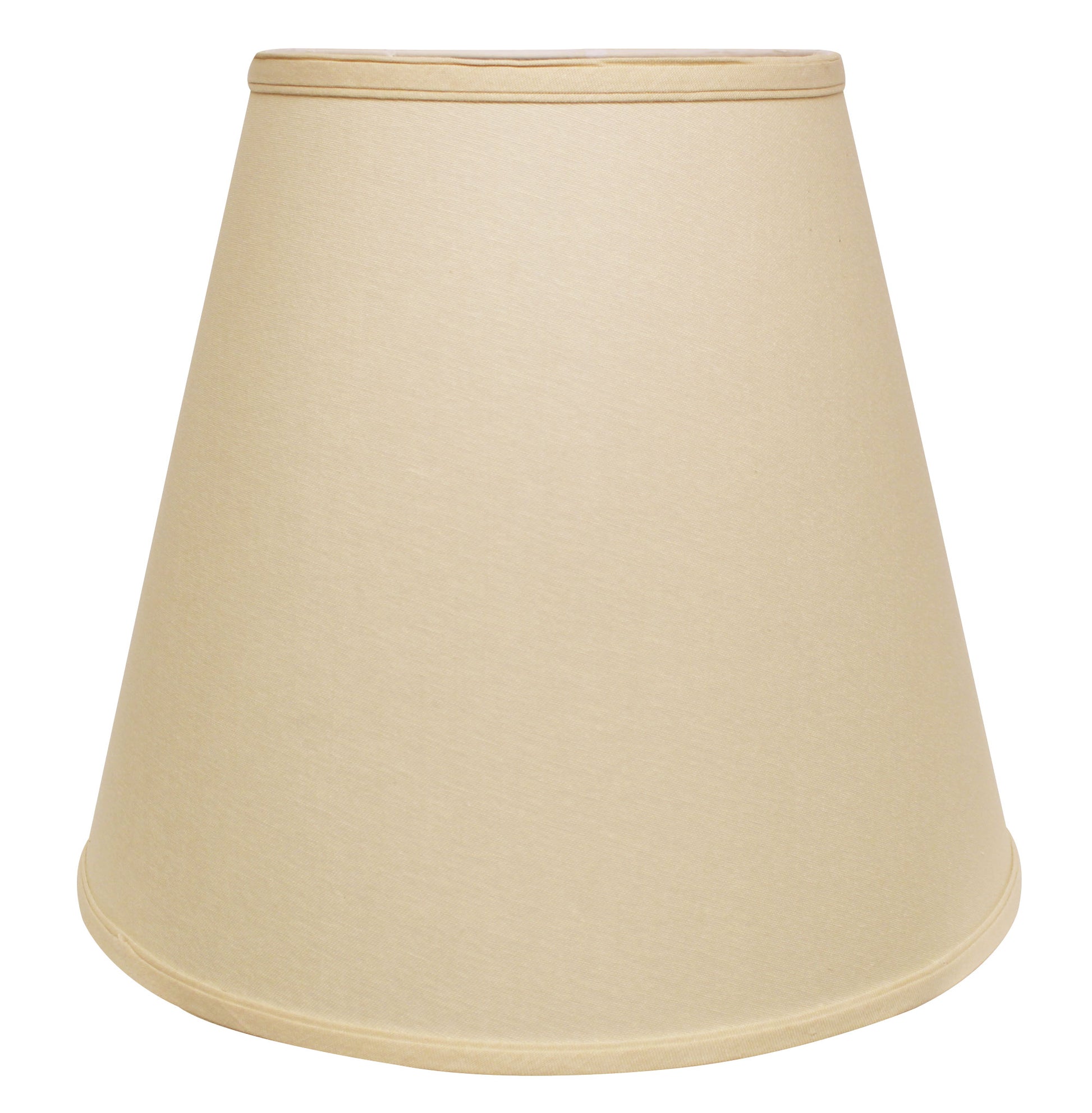 Bell shaped cream fabric lampshade with double trim perfect for table lamps