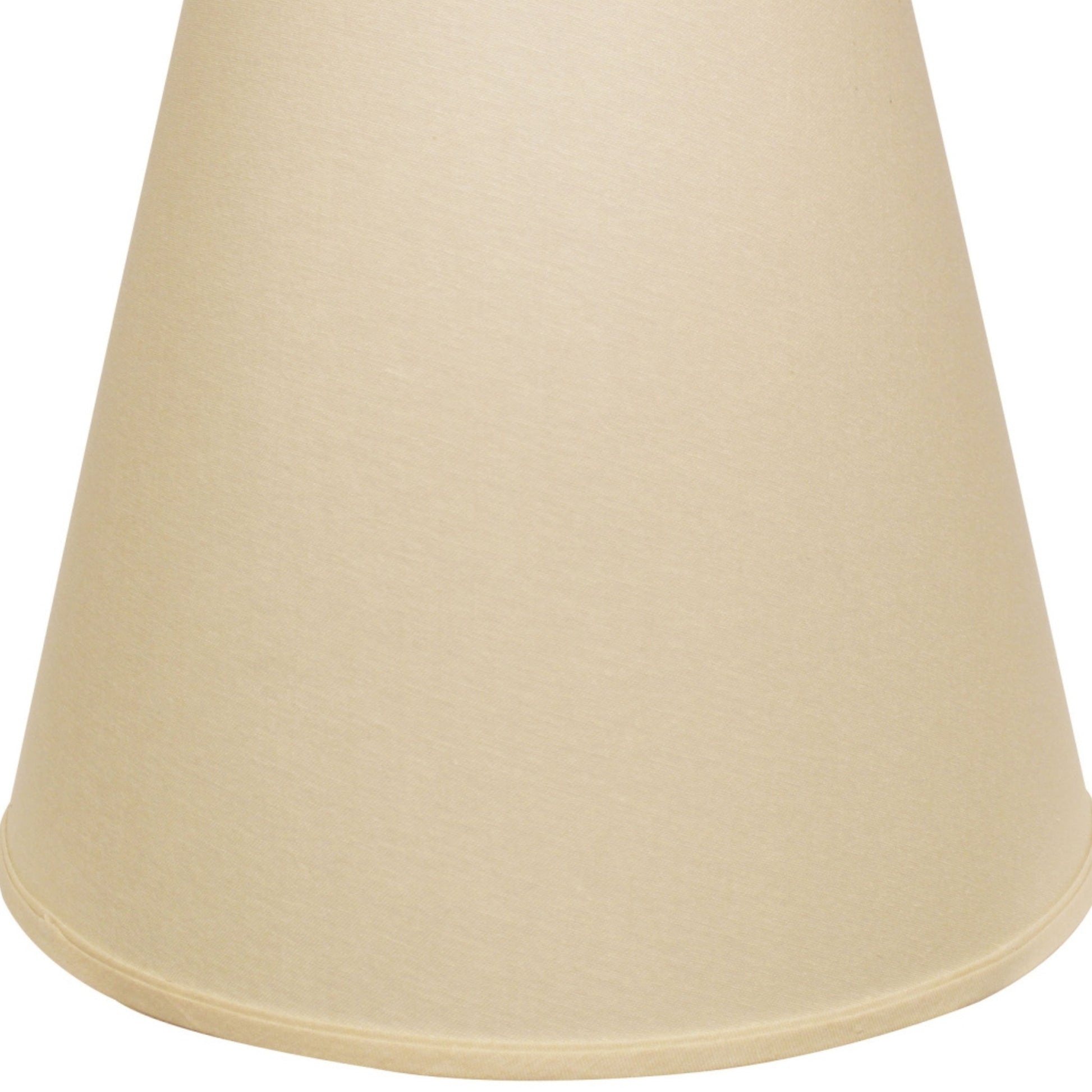 Cream linen empire lampshade with a textured fabric surface
