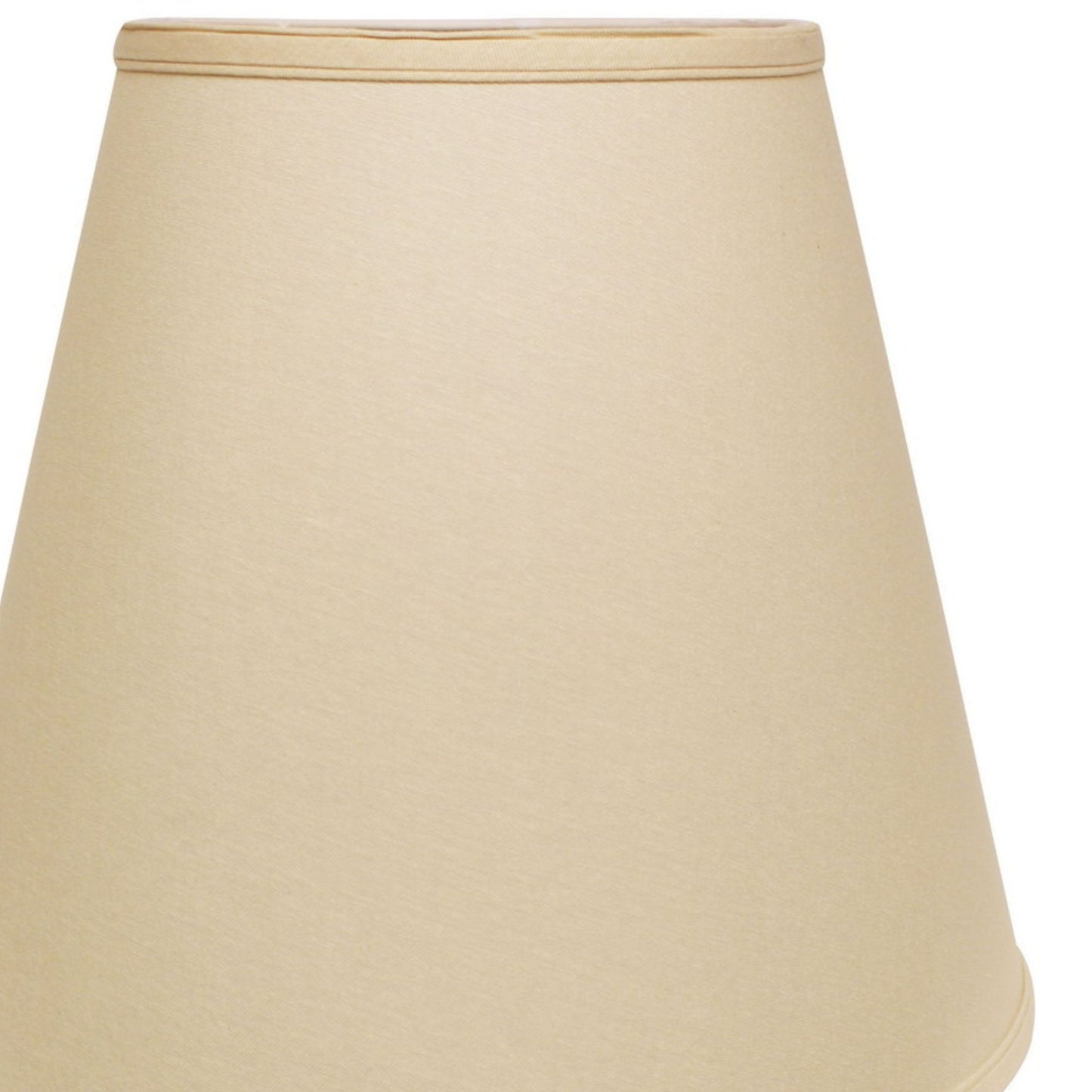 Cream tapered lampshade with textured fabric and double trim detail