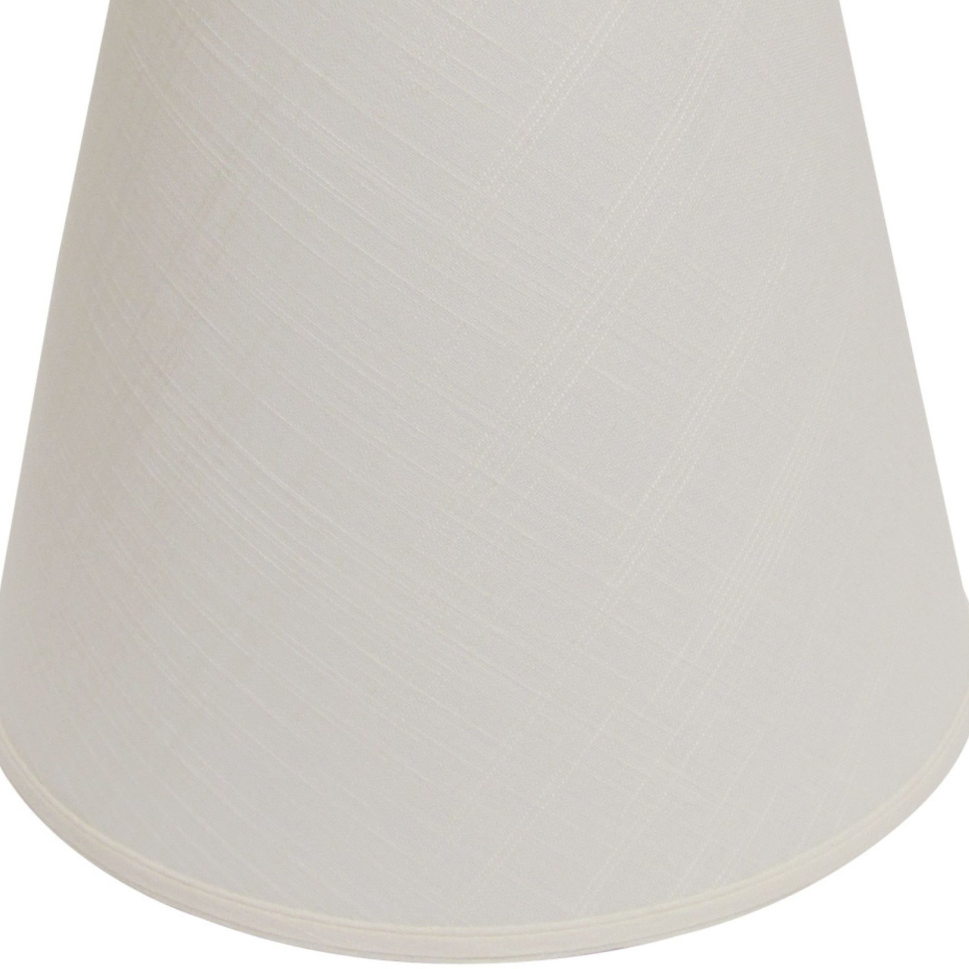 Offwhite linen cone lampshade with subtle textured weave for soft ambient lighting