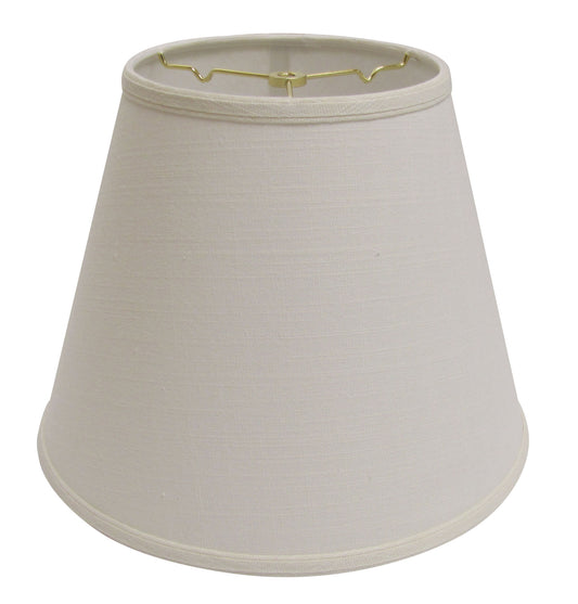 Beige linen tapered lampshade with brass frame suitable for table lamps