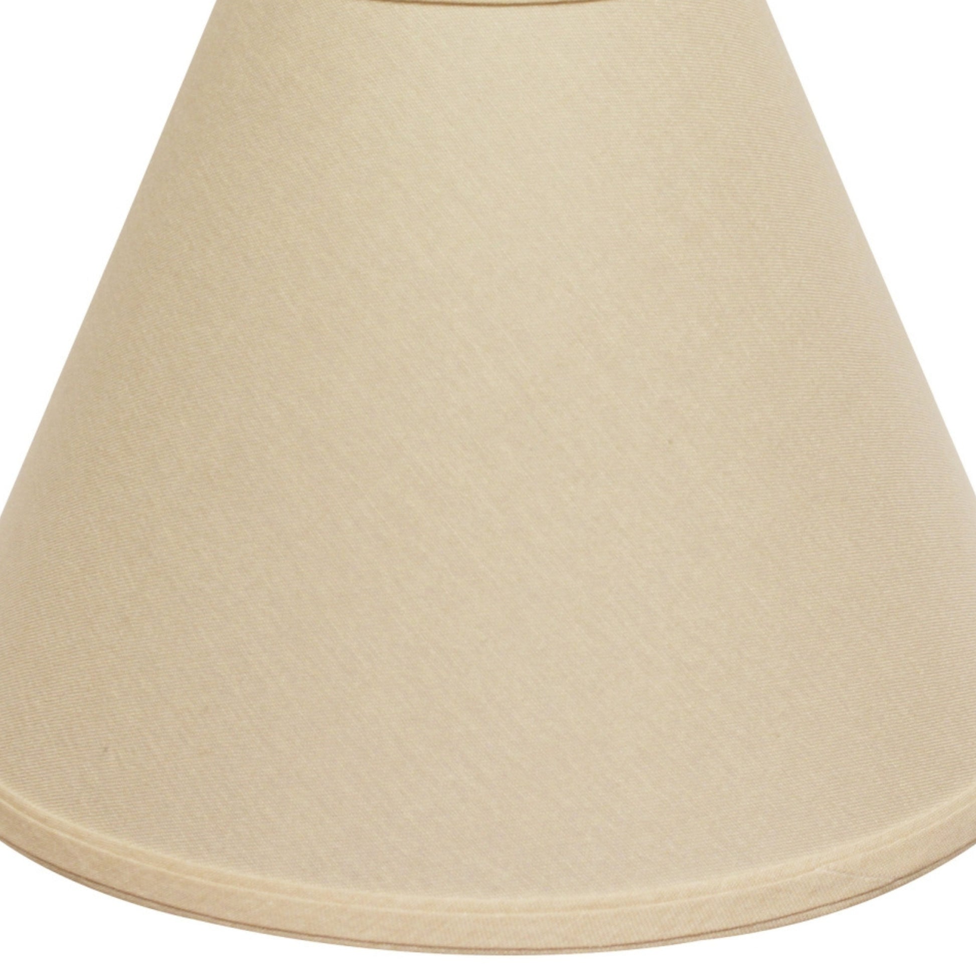 Beige fabric empire lampshade with a textured weave inch diameter