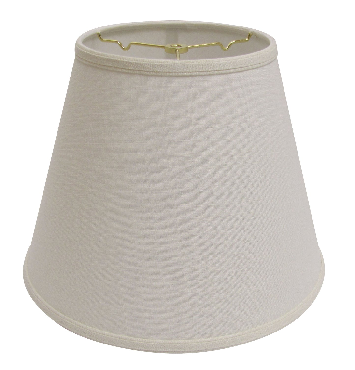 Tapered drum lampshade in natural linen texture with gold finial attachment  inches