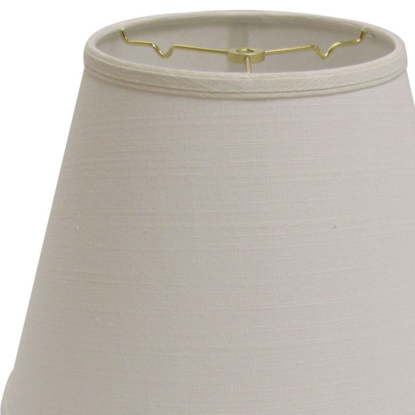 Cream linen bell lamp shade with gold spider fitter modern style