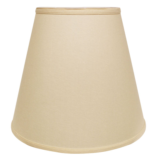Beige linen drum lampshade with trimmed edges ideal for table lamps