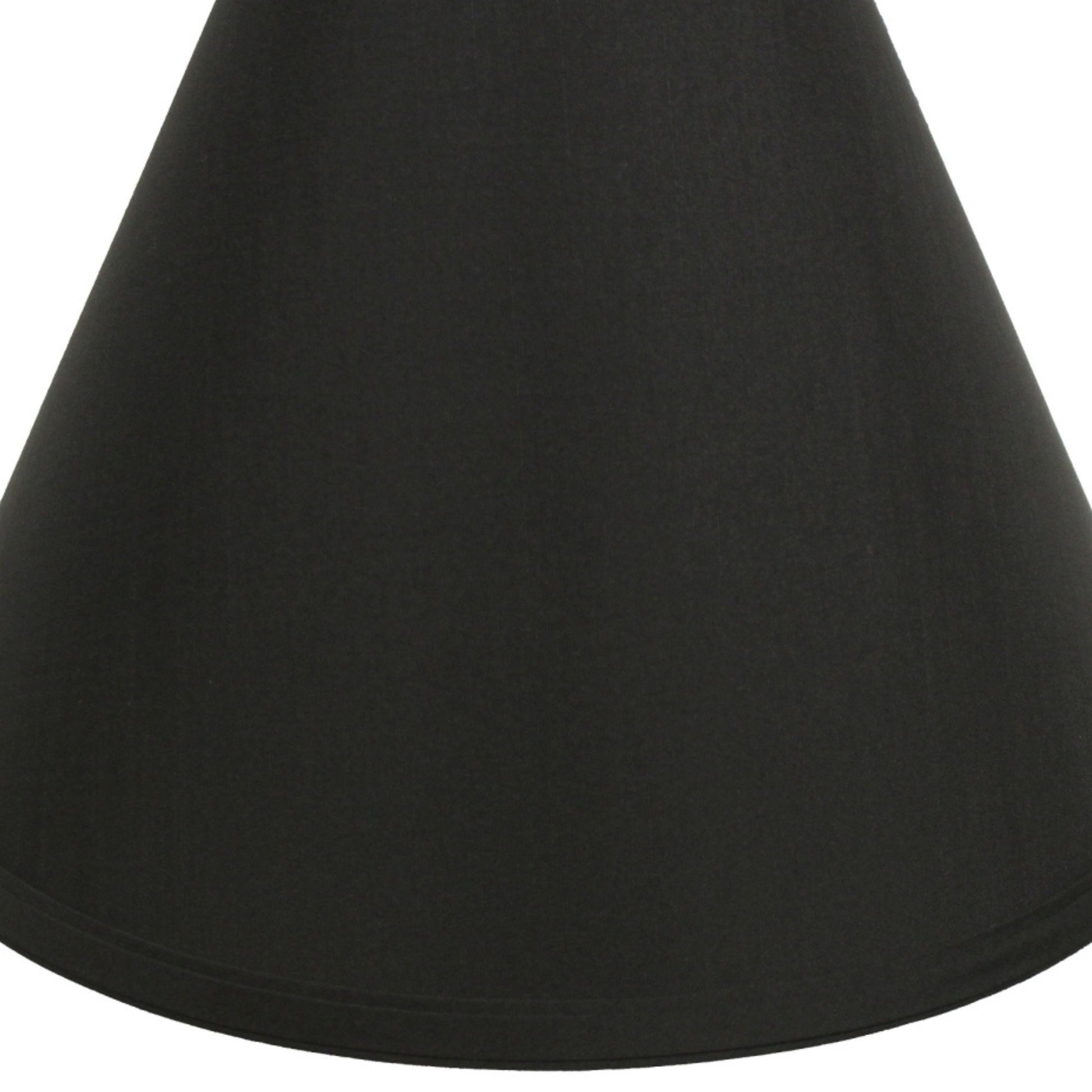 Black fabric lampshade with a conical design ideal for table lamps