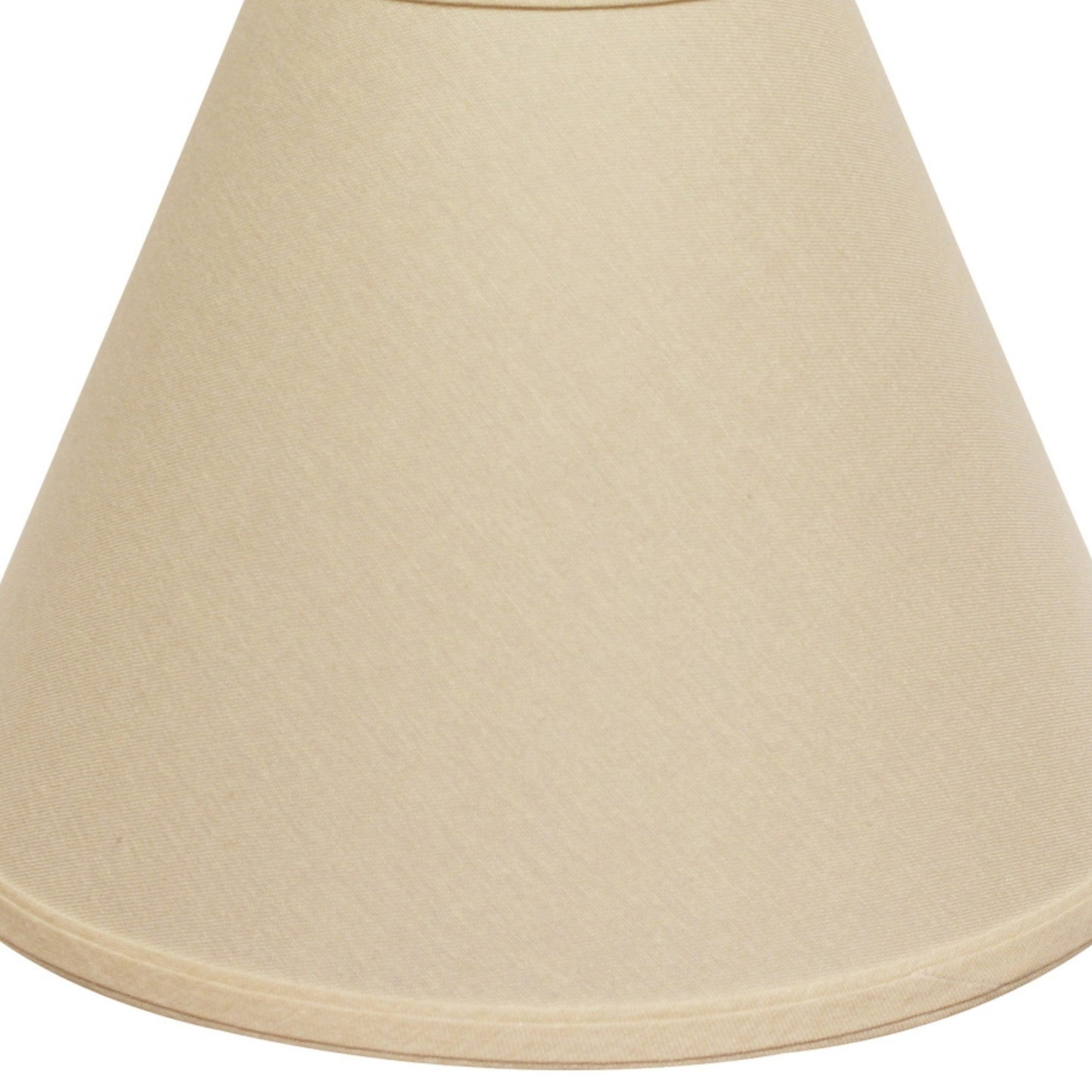 Beige empire lampshade with textured fabric and a trim detail