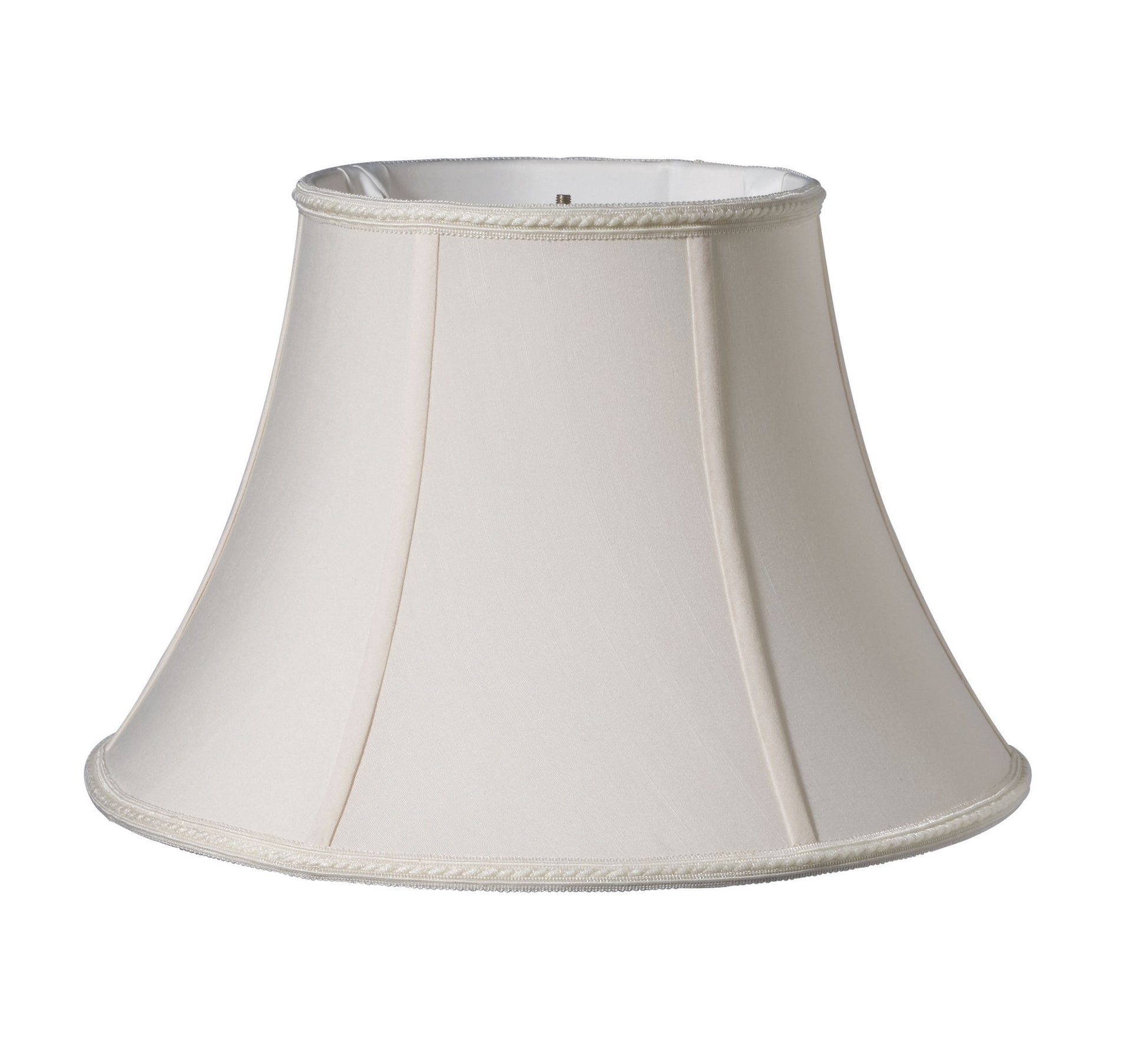 Cream bell lampshade with decorative trim for classic home decor