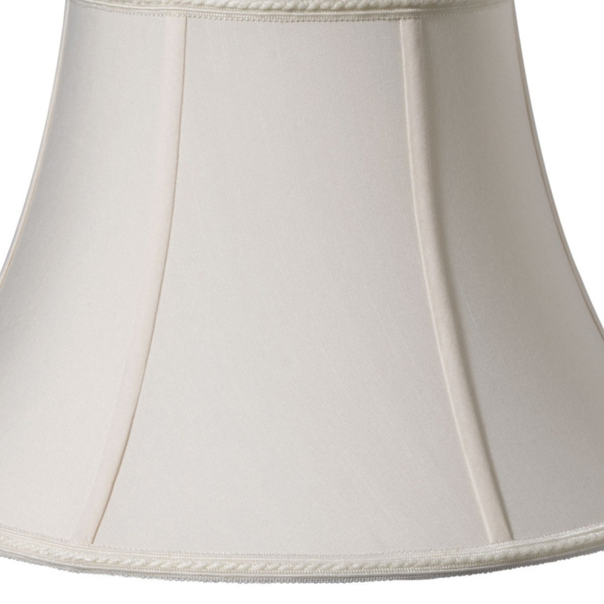Cream bell lampshade with detailed trim fabric lighting accessory