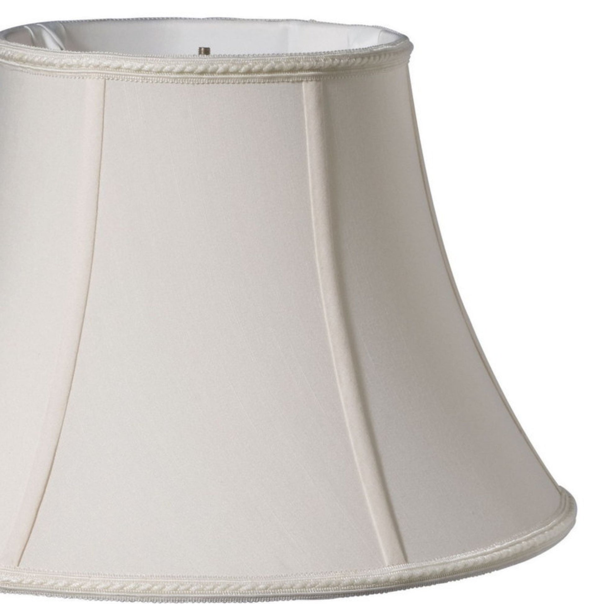 Cream bell lampshade with decorative trim