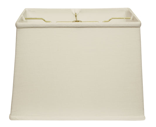 Rectangular ivory linen lampshade with gold harp fittings for table lamps