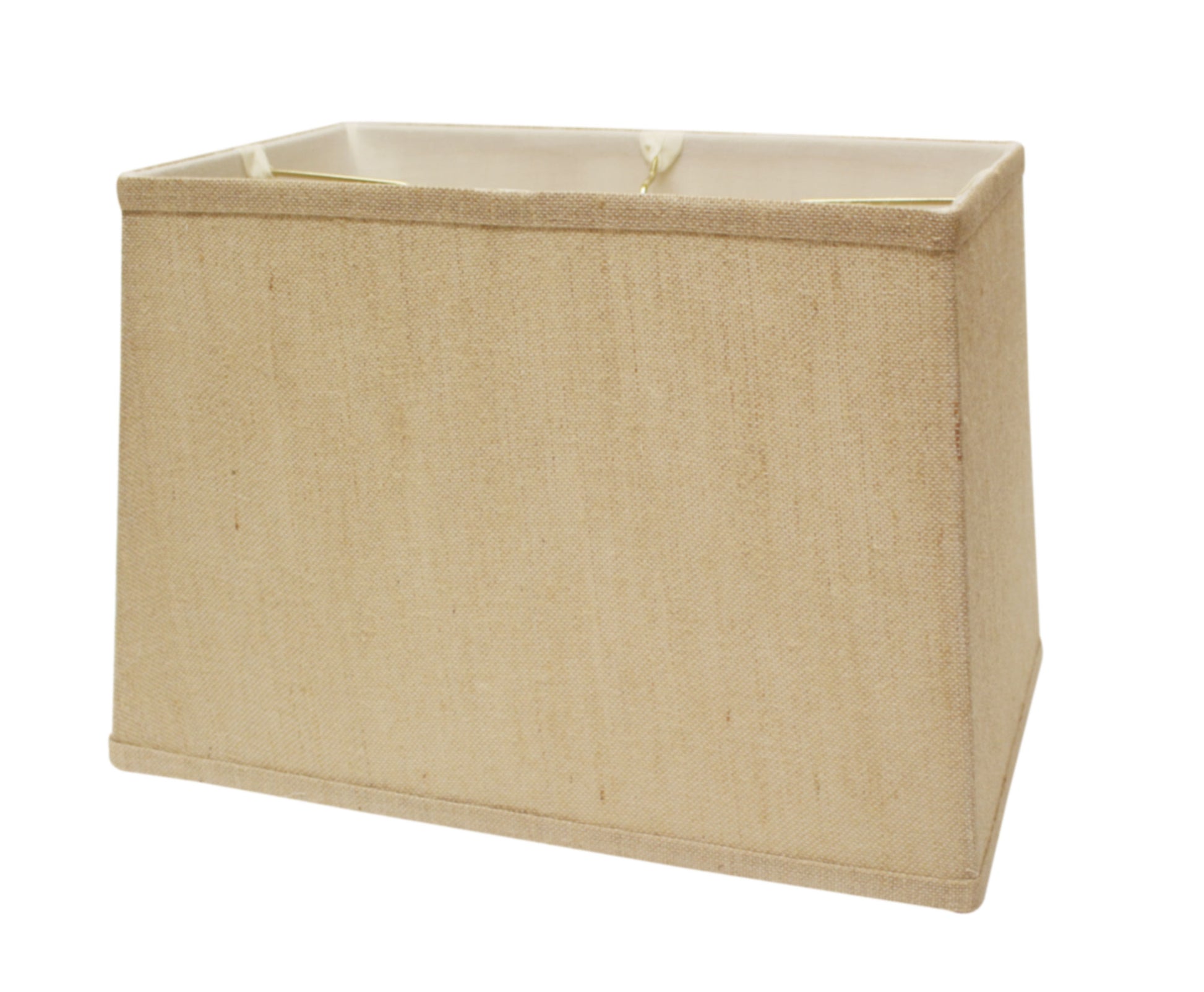 Rectangular beige linen lampshade with a natural texture suitable for table lamps