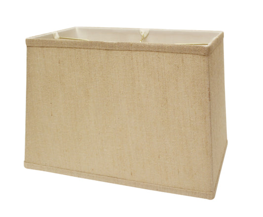 Rectangular beige linen lampshade with a natural texture suitable for table lamps