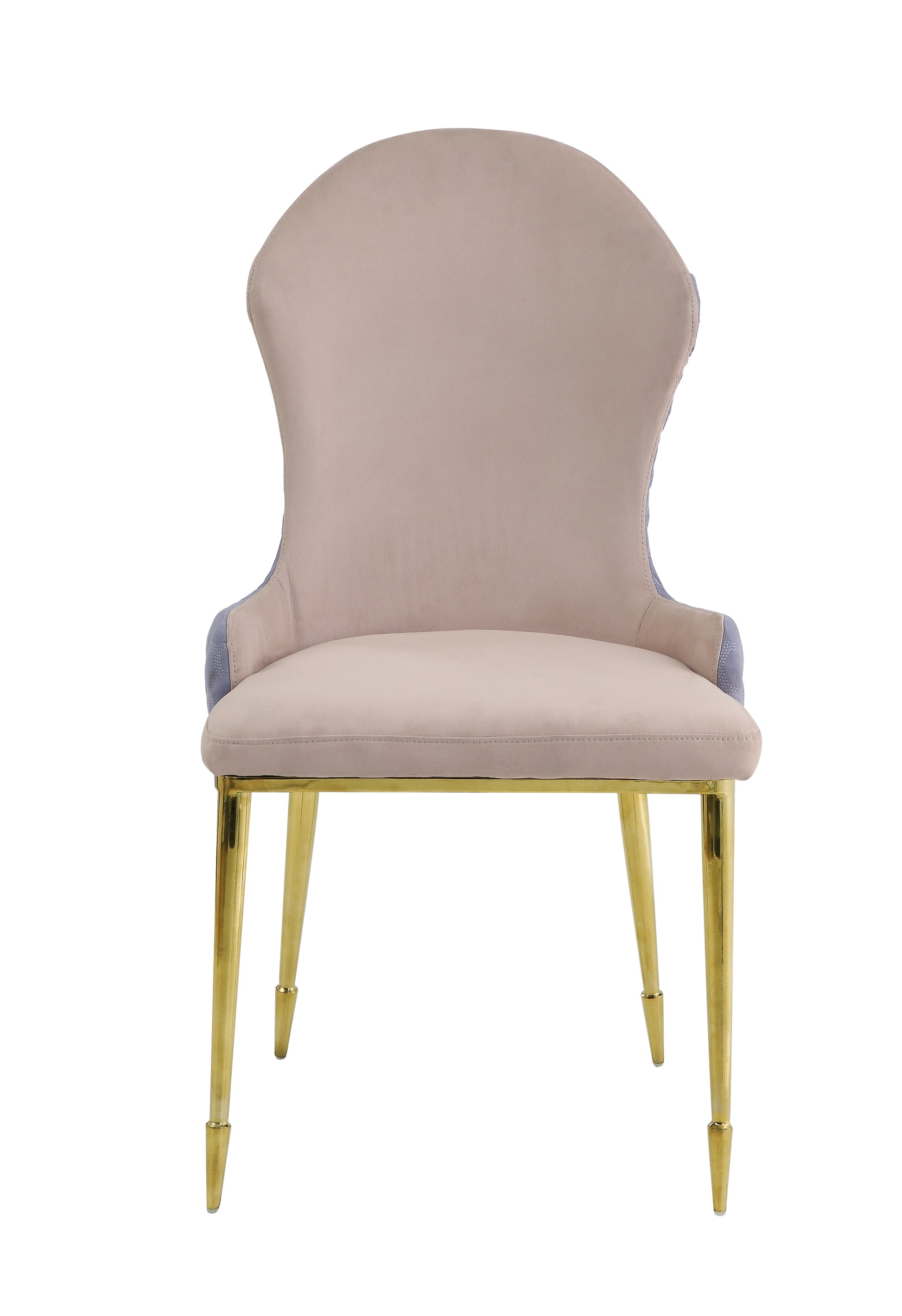 taupe upholstered accent chair with gold legs
