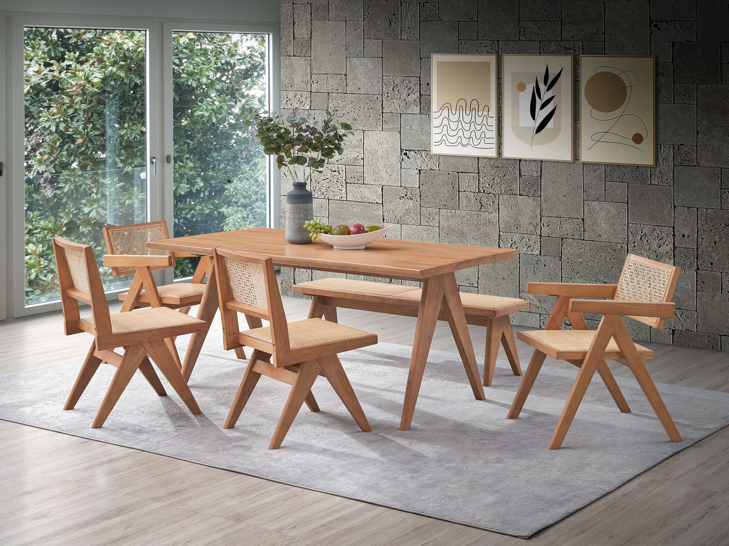 Enhance Outdoor Dining with Rattan Side Chairs Set of 2 Natural Finish