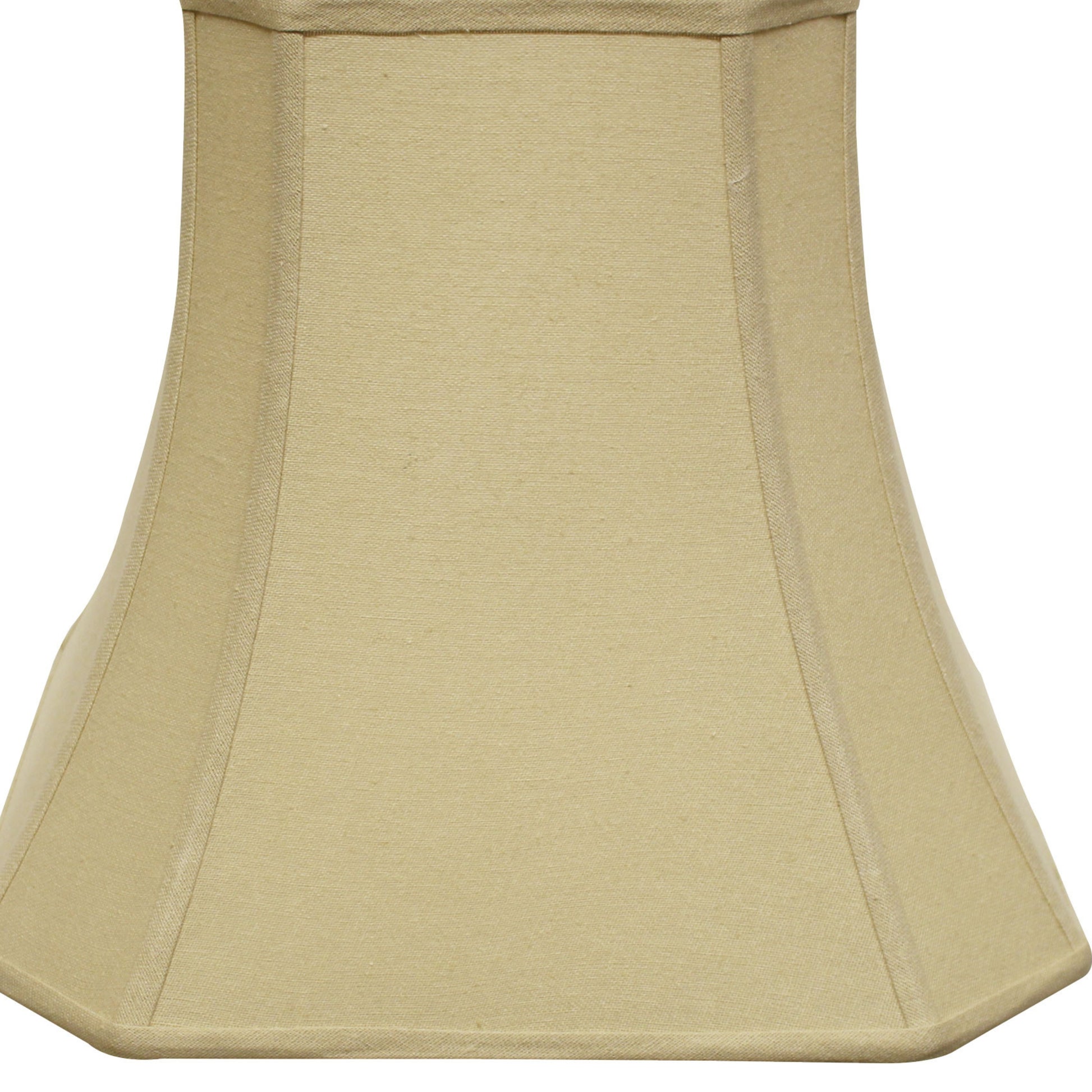Beige octagonal fabric lampshade with a bell shape perfect for accent lighting