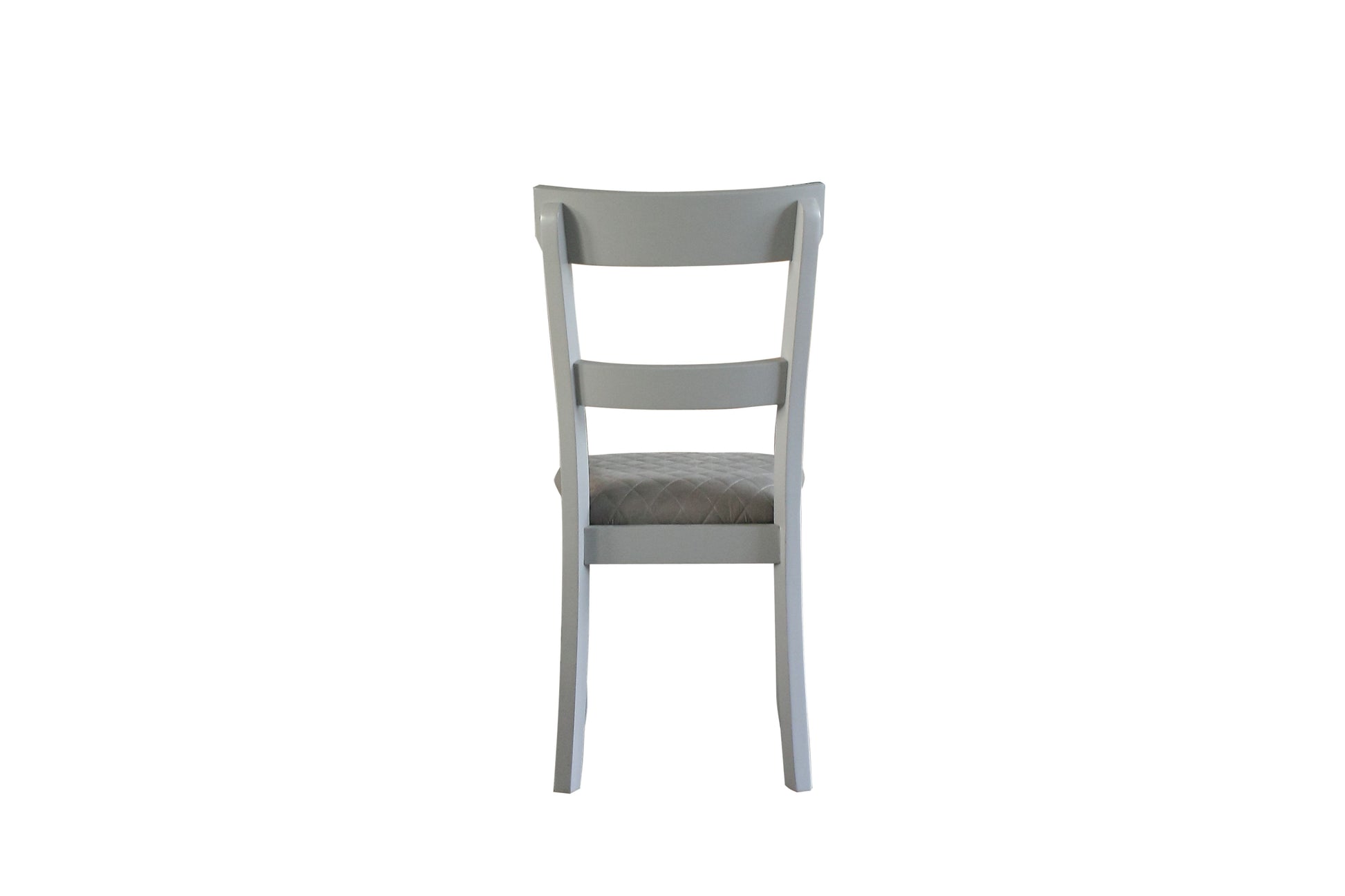 Elegant light grey wooden dining chair with upholstered seat