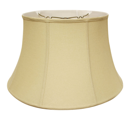 Cream bell lamp shade with flared edges and fabric texture