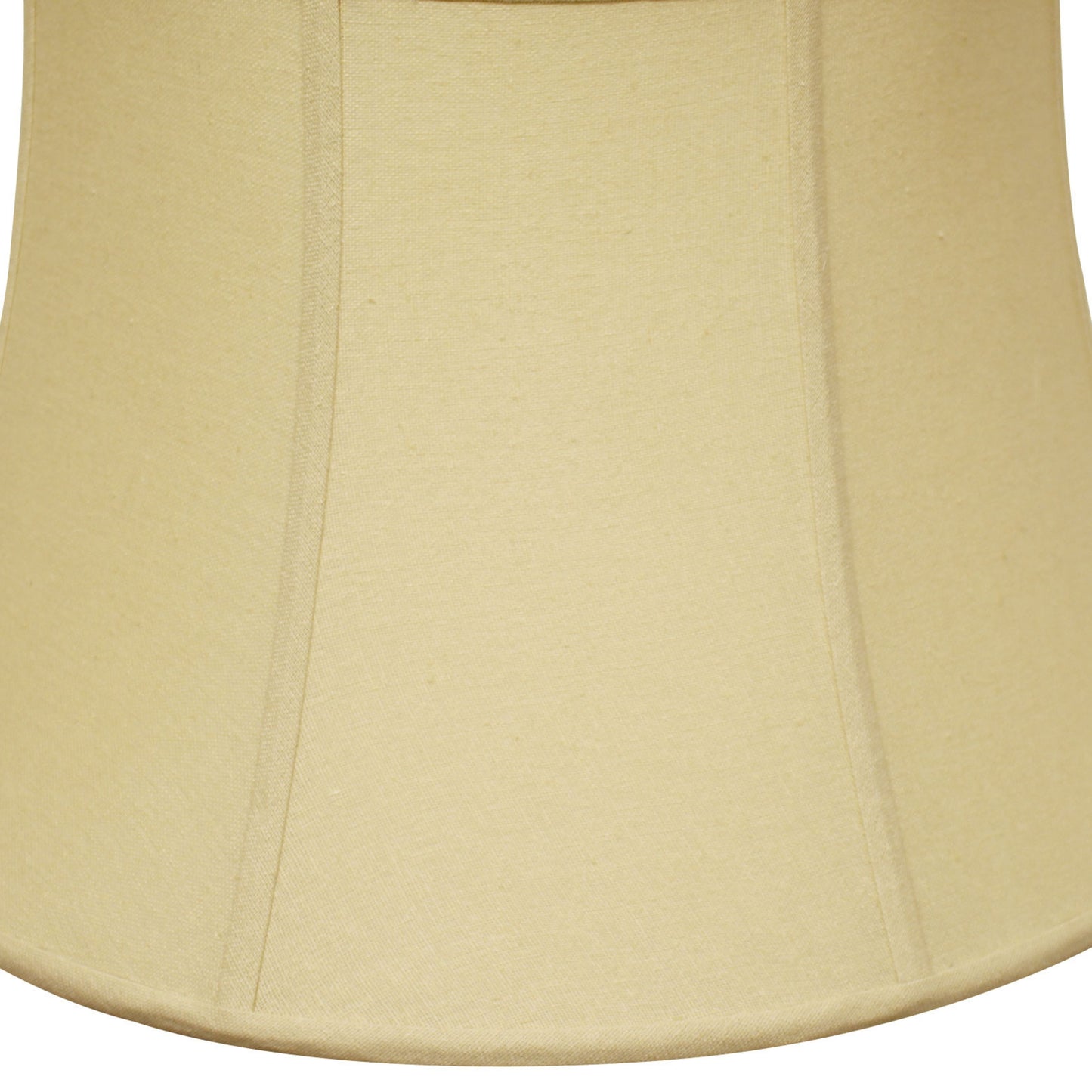Cream linen bell lampshade with decorative seam accents ideal for table lamps