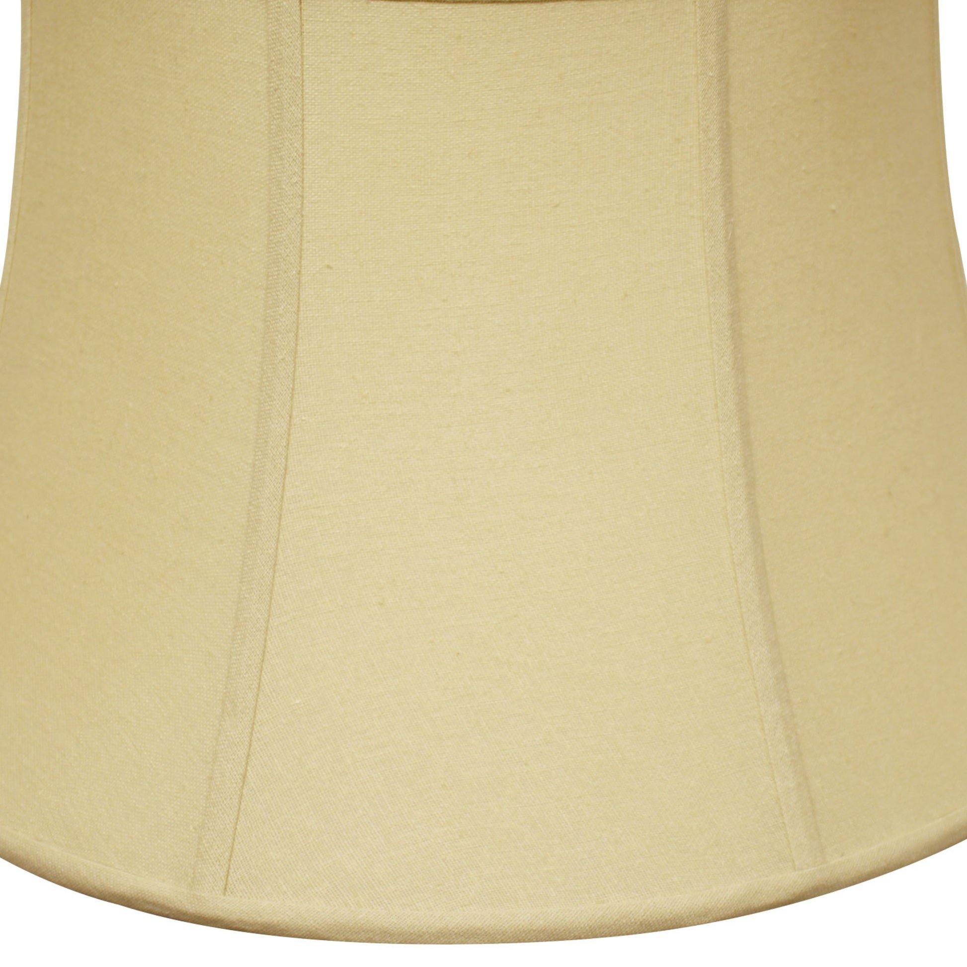 Cream linen bell lampshade with decorative seam accents ideal for table lamps
