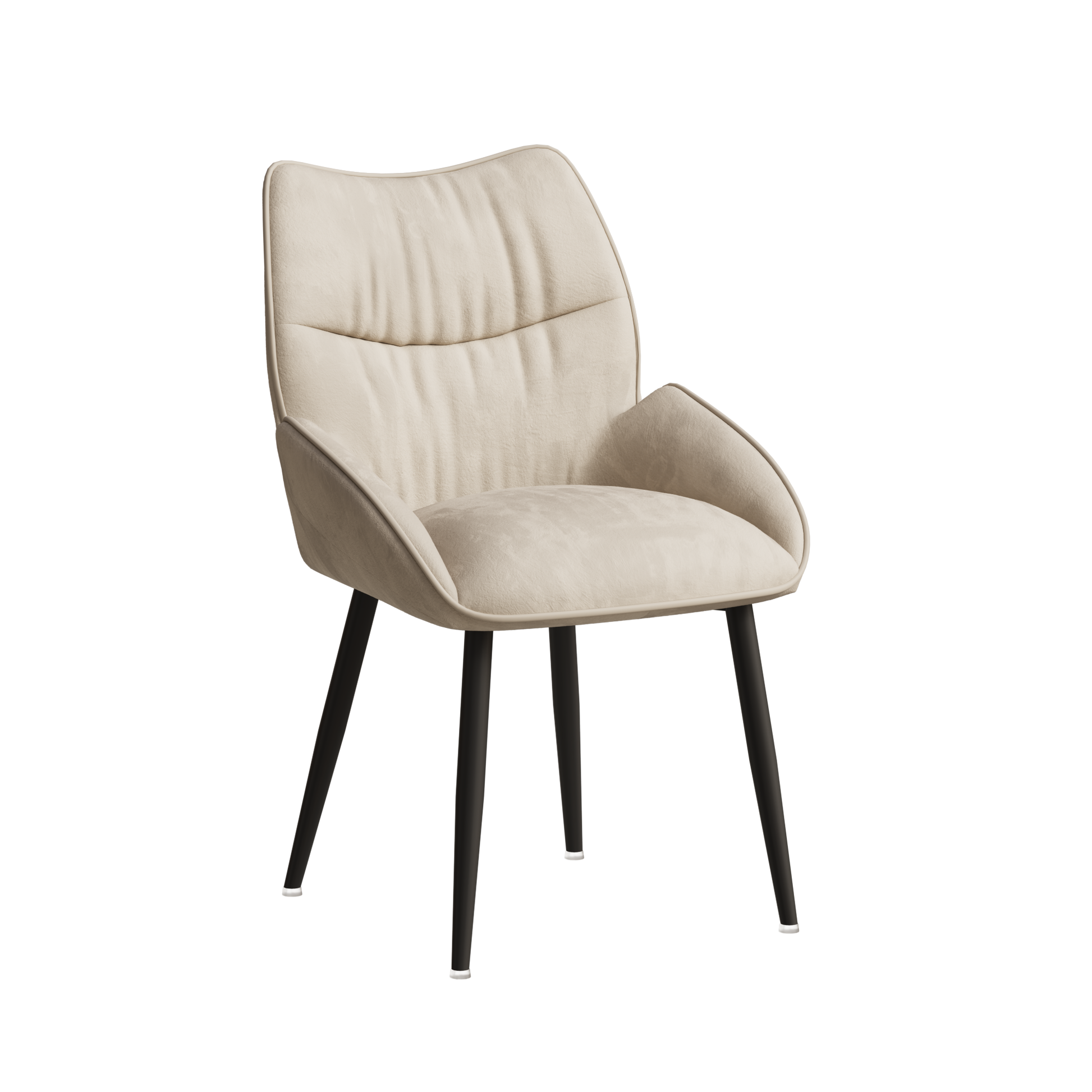Cream boucle armchair with sleek black legs for modern living rooms