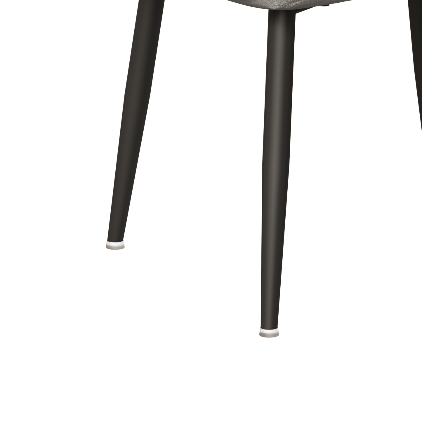 Black metal tapered chair legs with silver caps modern design
