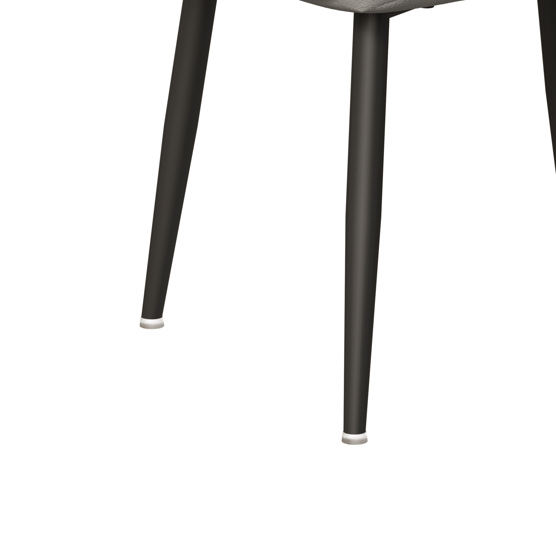 Black metal tapered chair legs with silver caps modern design