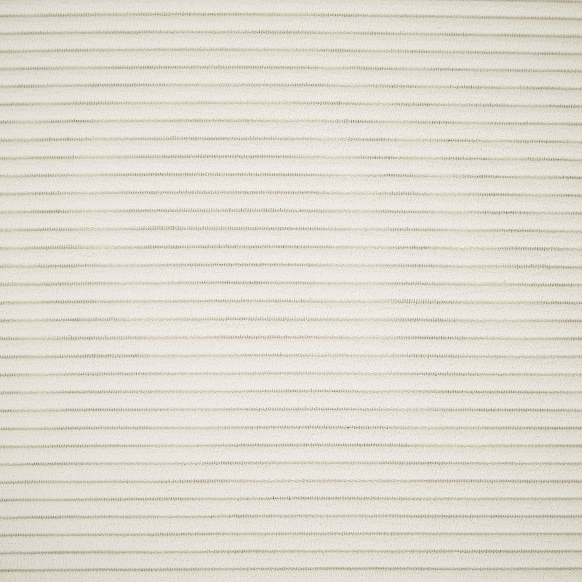 Closeup of cream microfiber fabric with subtle thin grey pinstripe texture
