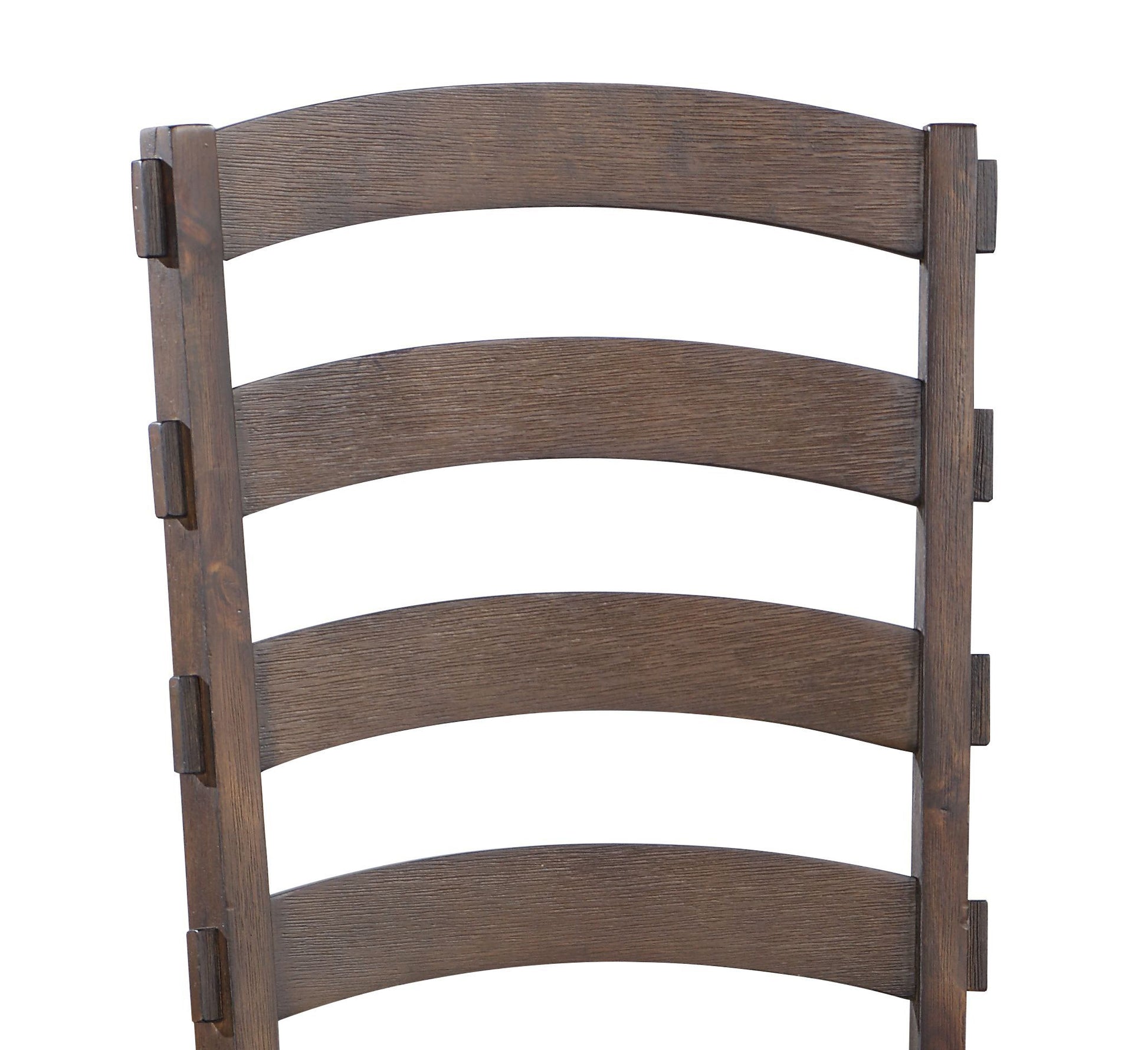 Wooden ladder back dining chair with dark oak finish