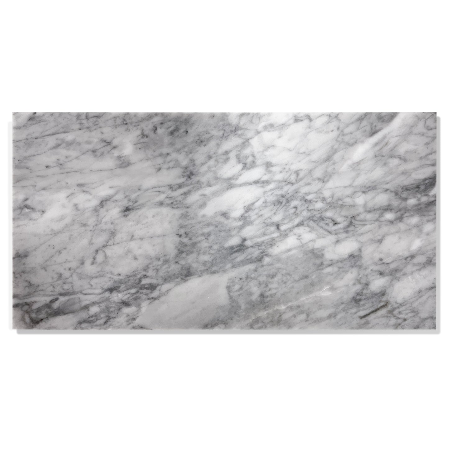White marble slab with gray veining ideal for kitchen countertops