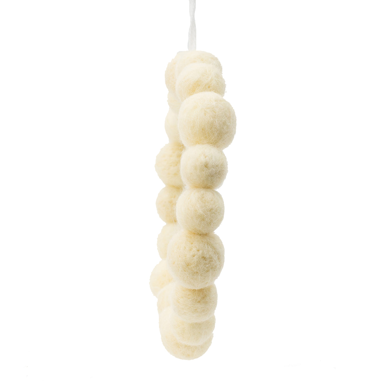 Cream felt ball garland handcrafted decorative string for parties and nurseries