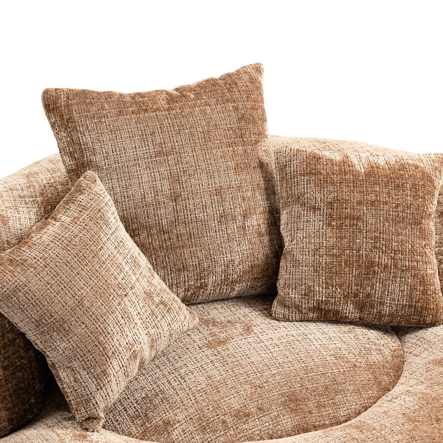Plush beige textured sofa cushions providing ultimate comfort