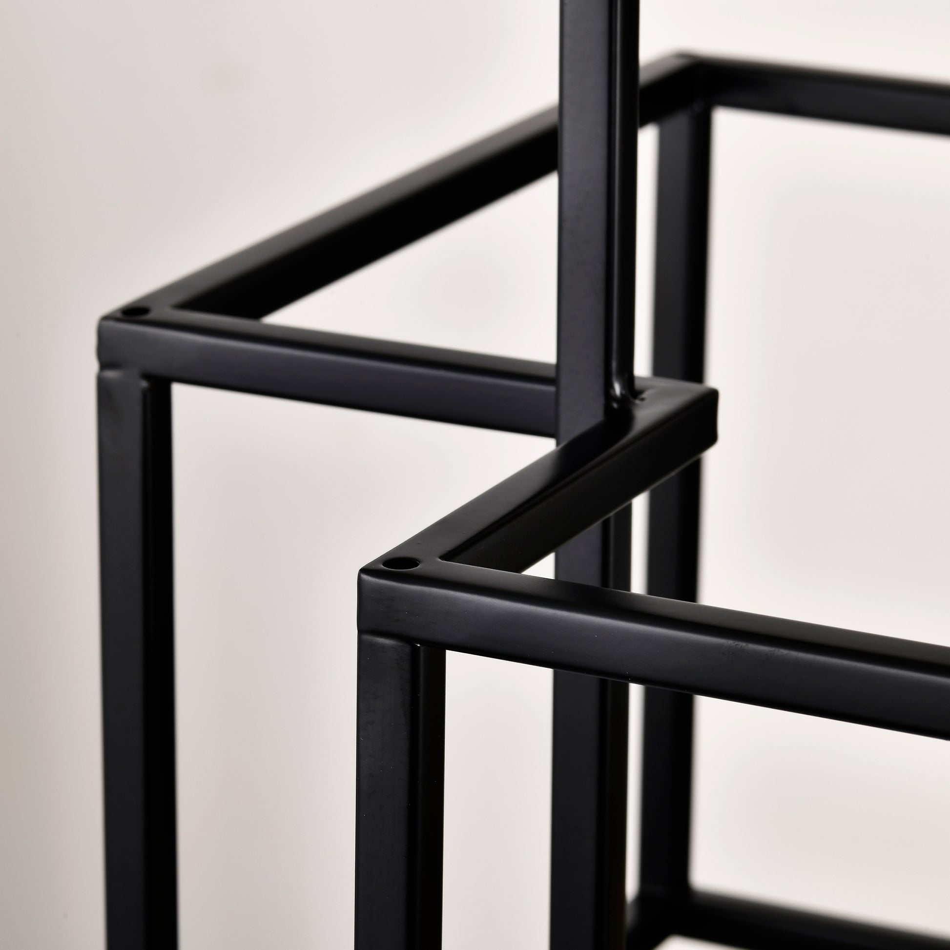 Black metal cube shelf frame with clean lines perfect for modern display