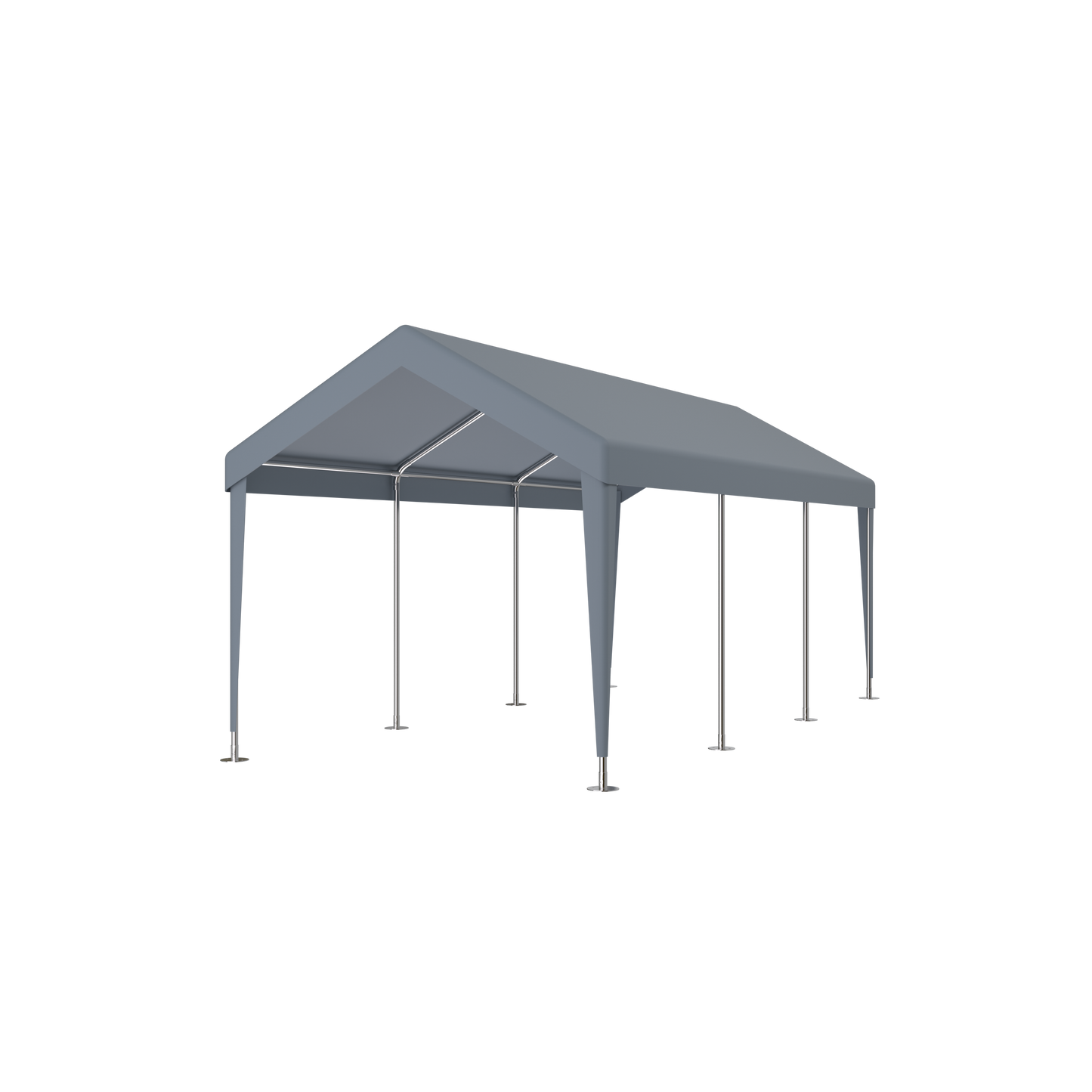 Gray outdoor canopy tent with silver metal frame ideal for events and parties