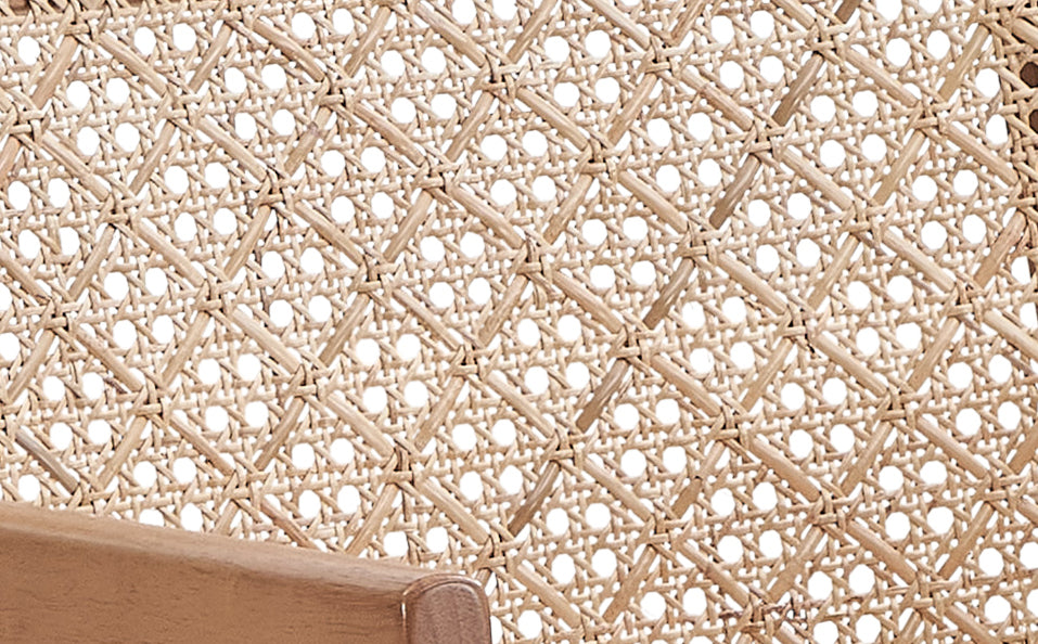Natural cane webbing detail for furniture restoration