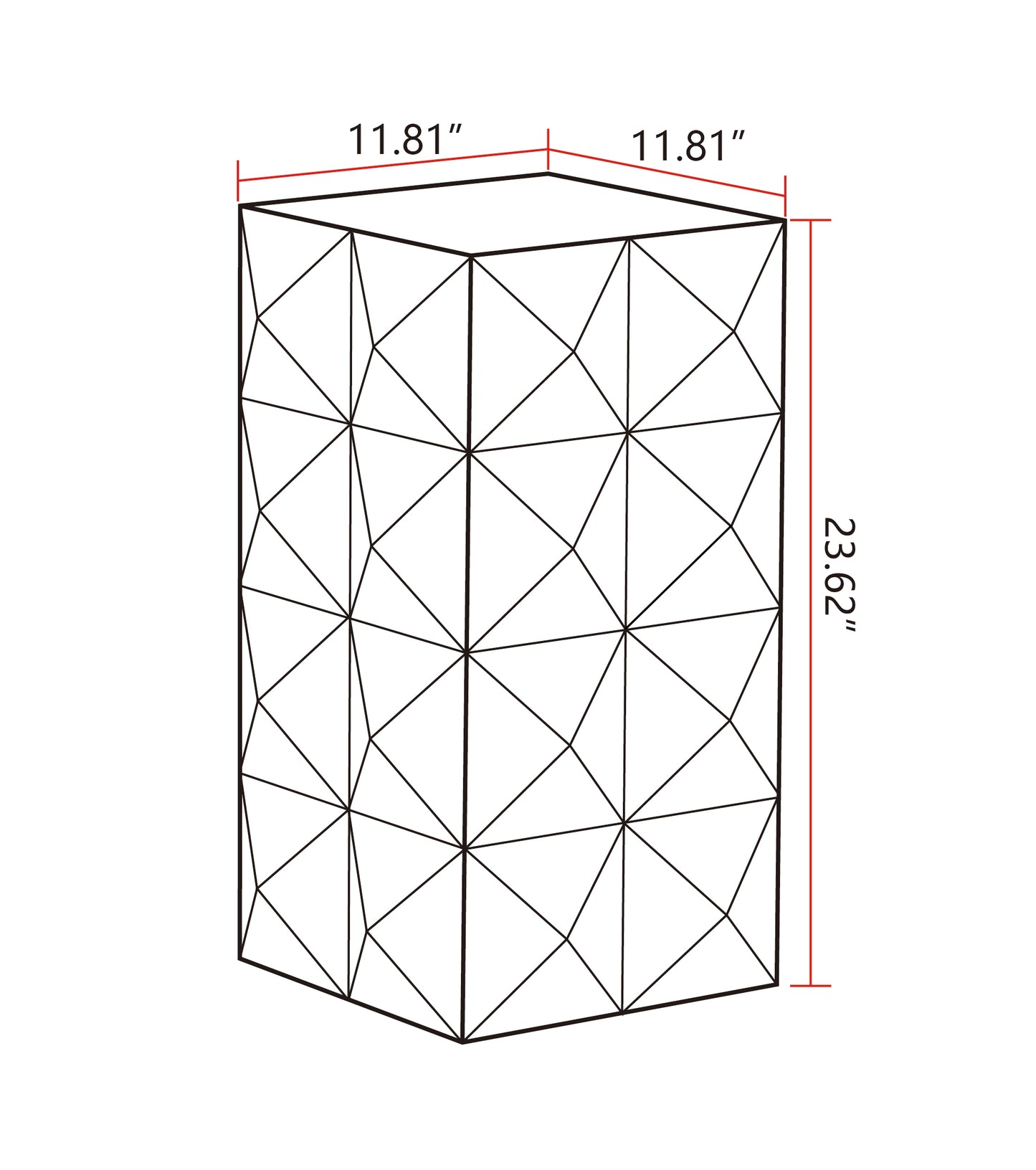 Abstract geometric pedestal with dimensions  x  x  inches
