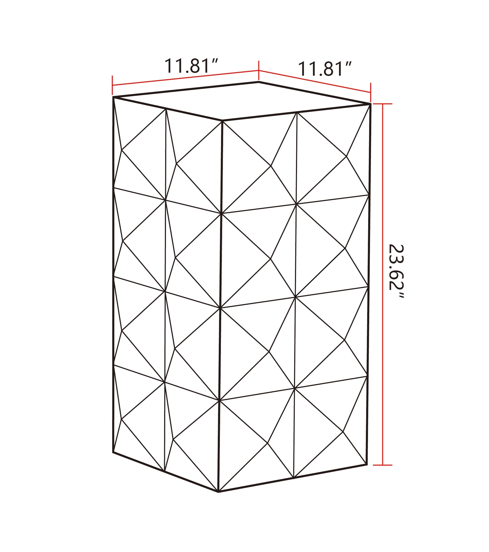 Abstract geometric pedestal with dimensions  x  x  inches