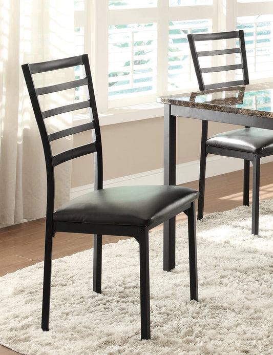 TREATLIFE HOME Set of 4 Casual Dining Side Chairs, Black Metal Frame with Faux Leather Upholstery