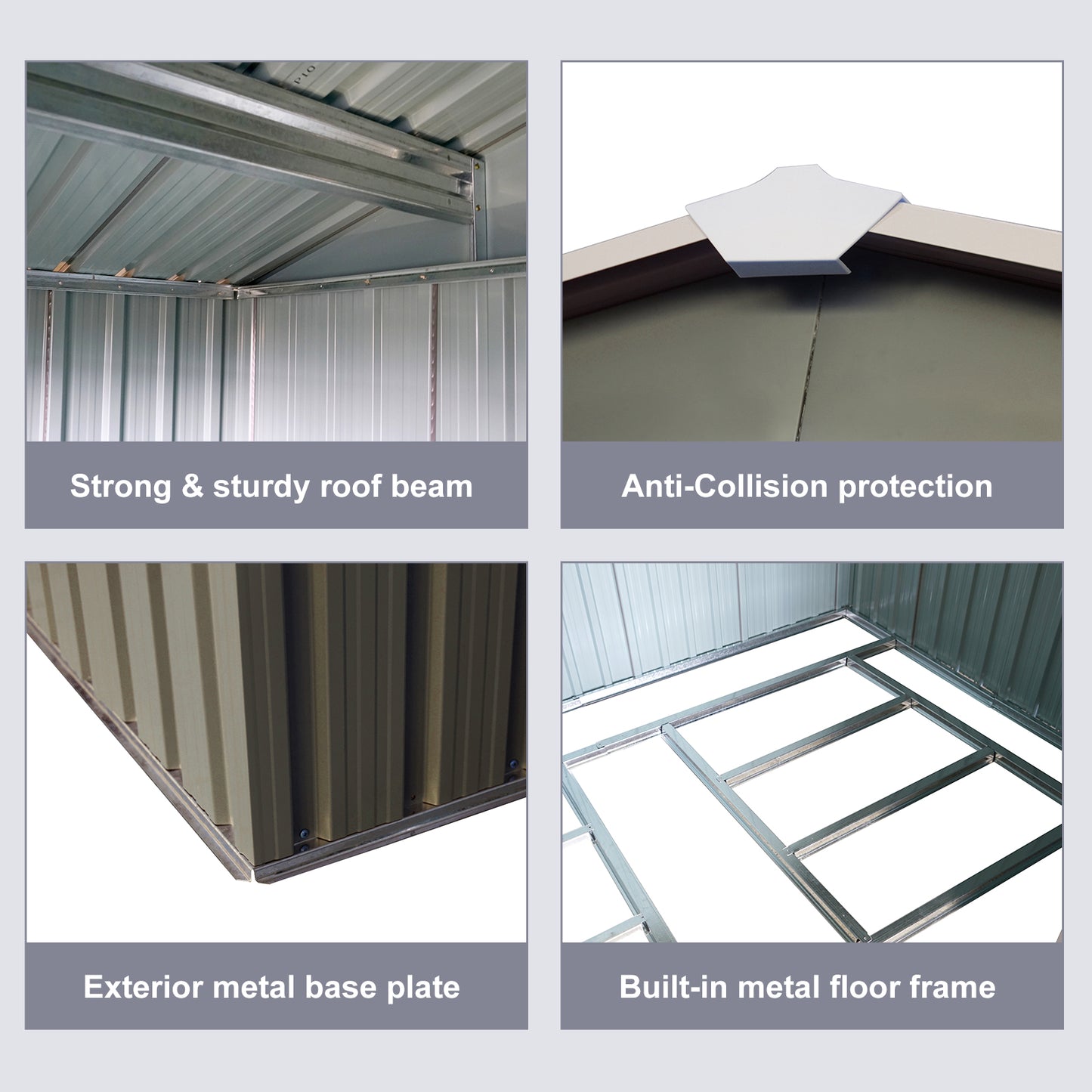 Strong galvanized steel roof beam for shed durability