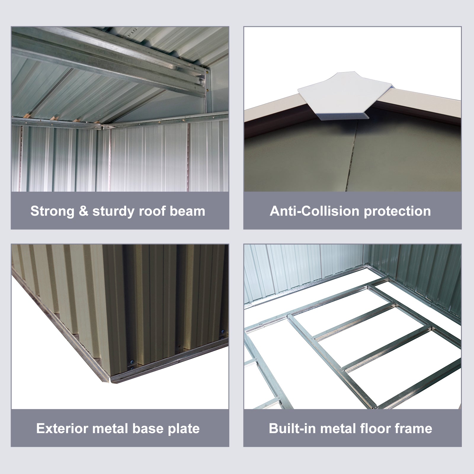 Strong galvanized steel roof beam for shed durability
