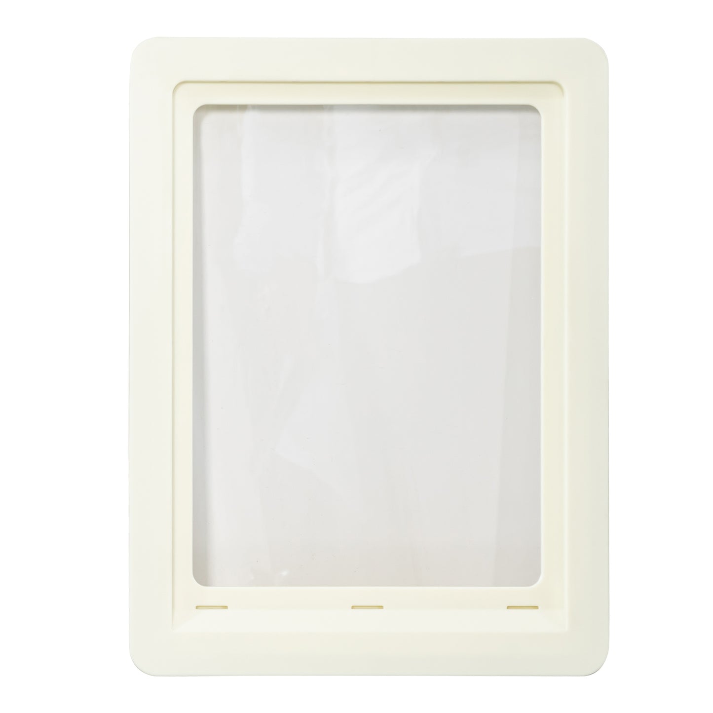 Cream rectangular photo frame with clear window