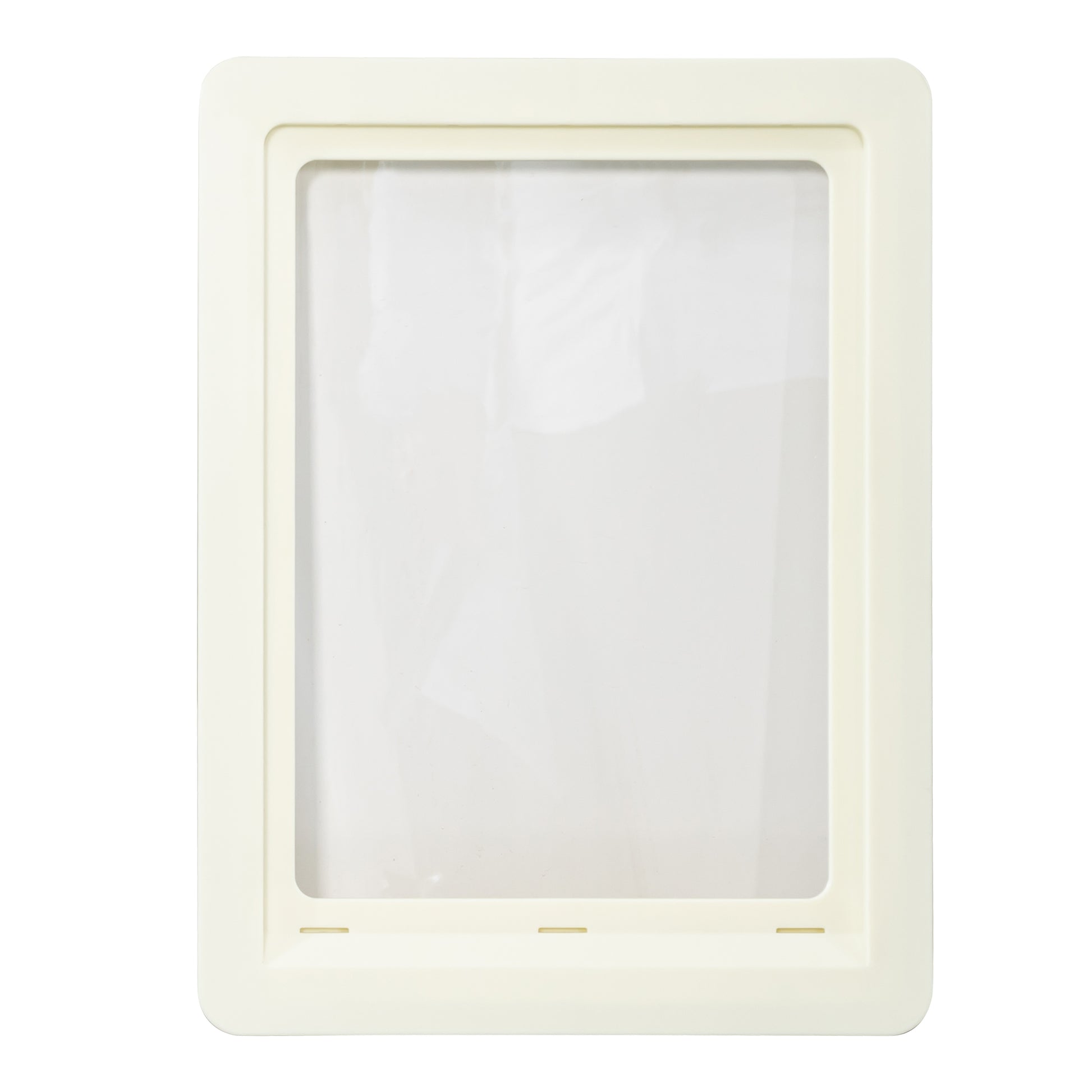 Cream rectangular photo frame with clear window