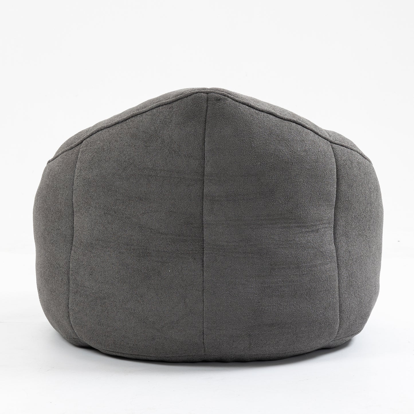 Large dark gray bean bag chair with textured fabric surface perfect for gaming
